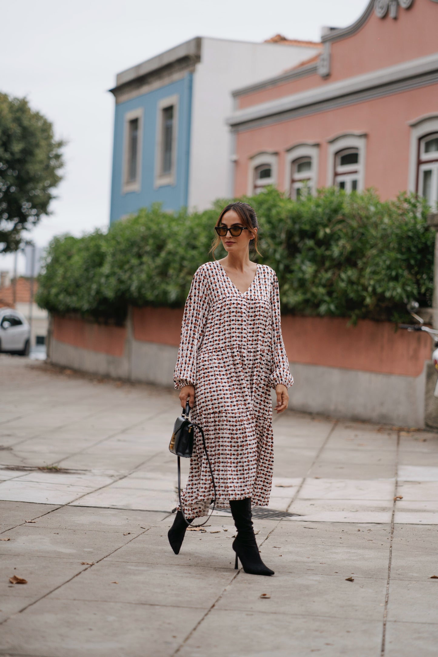 Vestido comprido estampado
