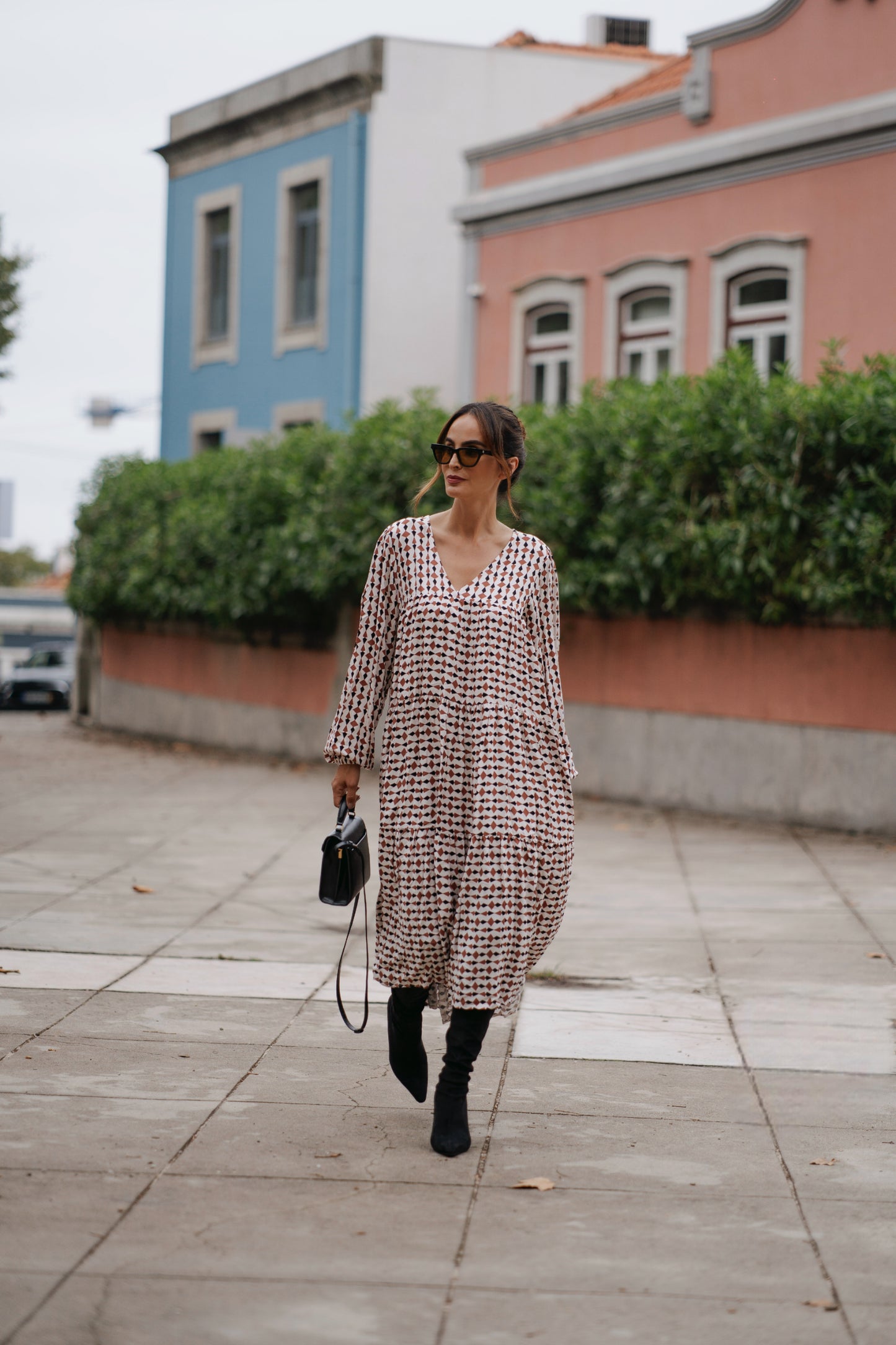 Vestido comprido estampado