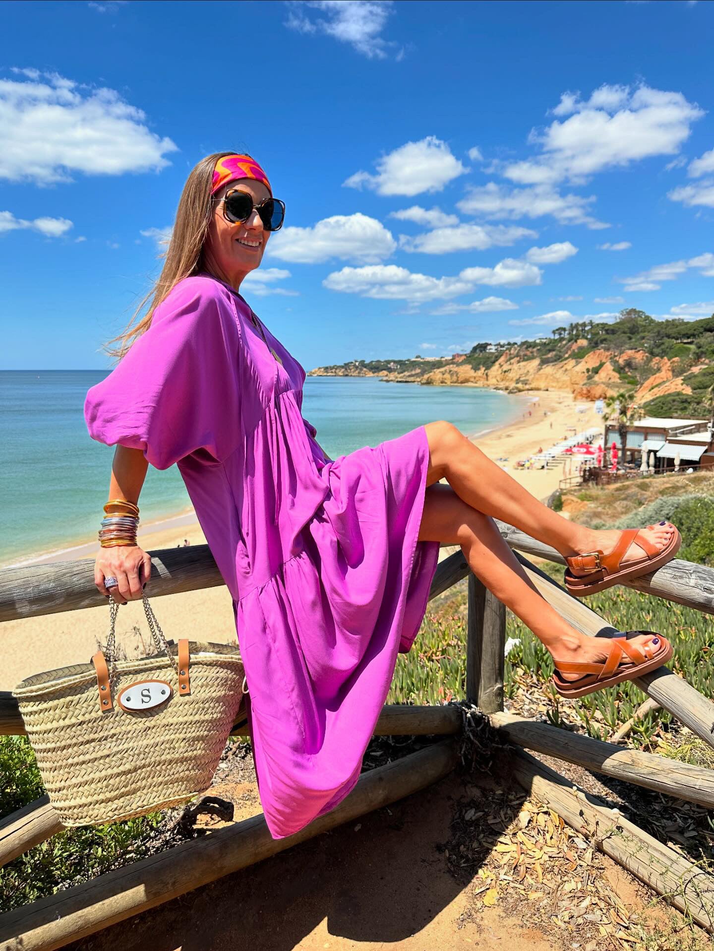 Vestido comprido em viscose