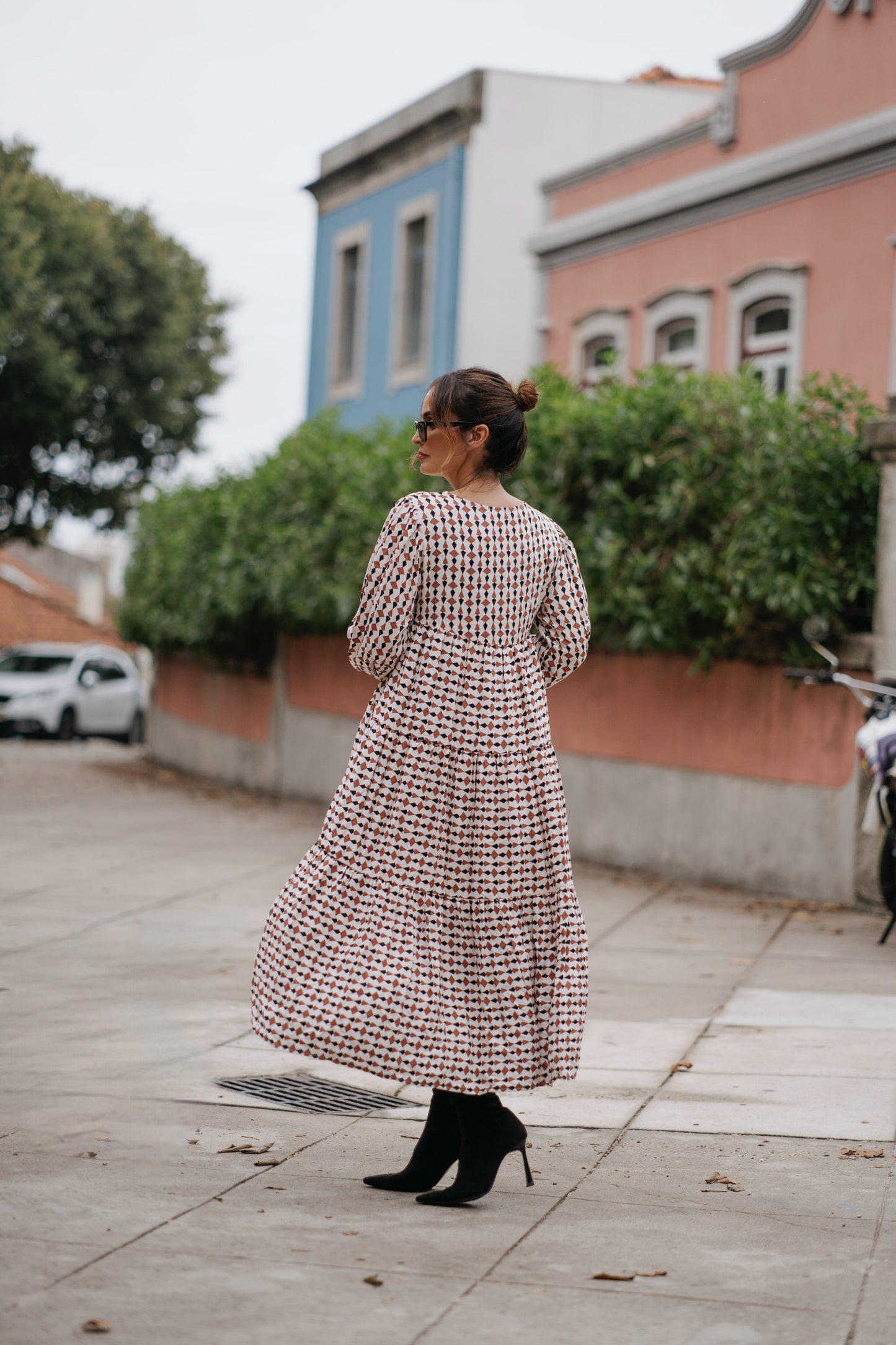 Vestido comprido estampado