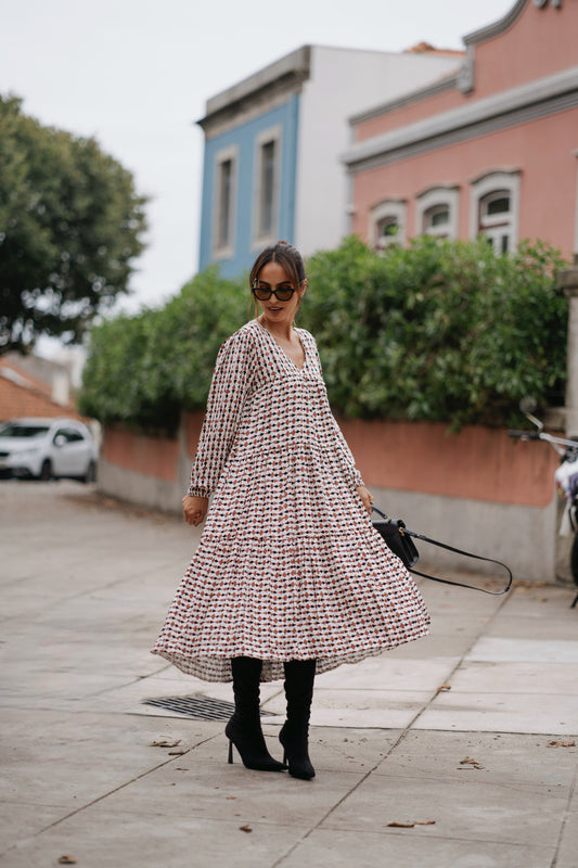 Long printed dress