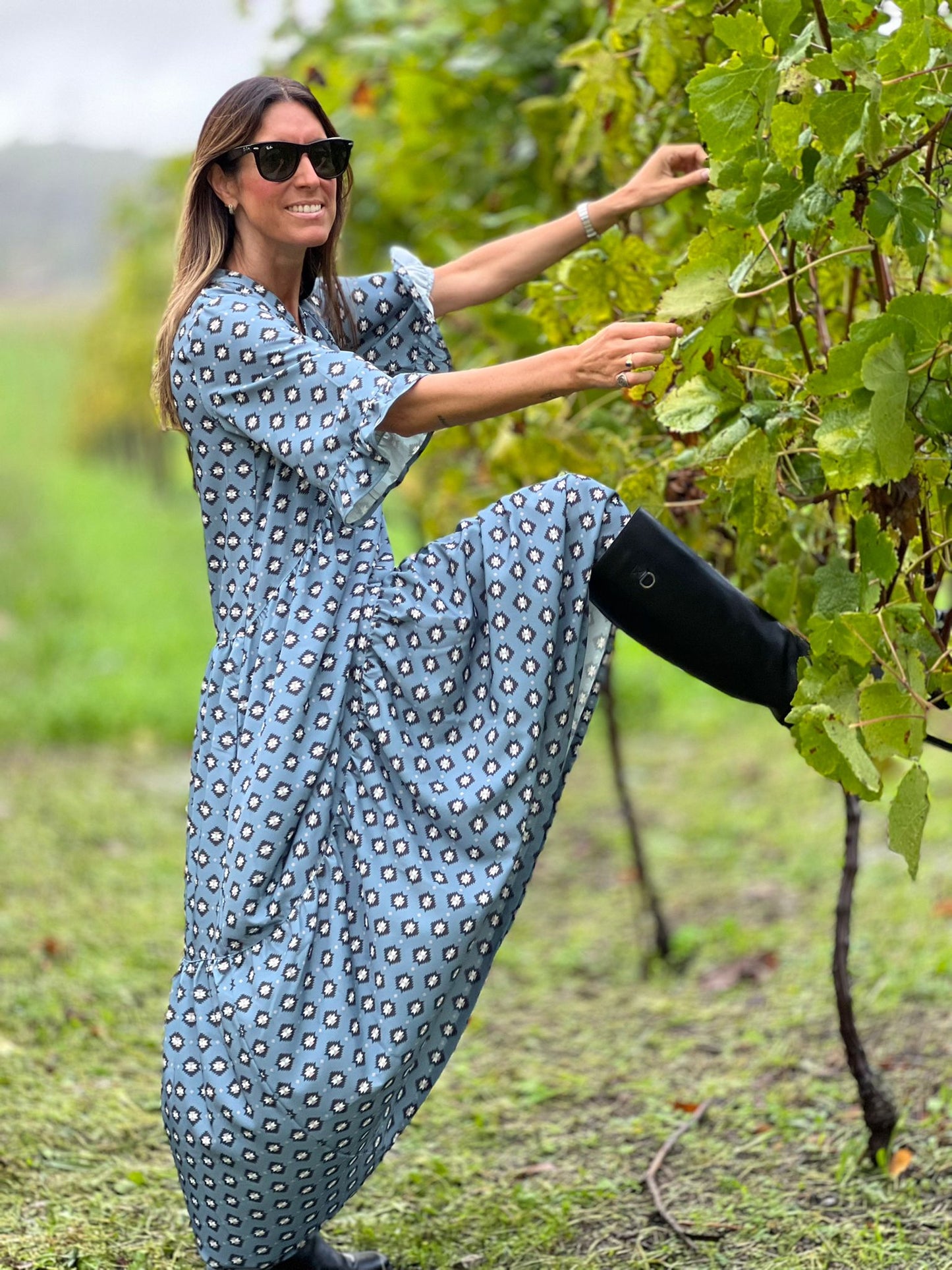 Vestido comprido estampado