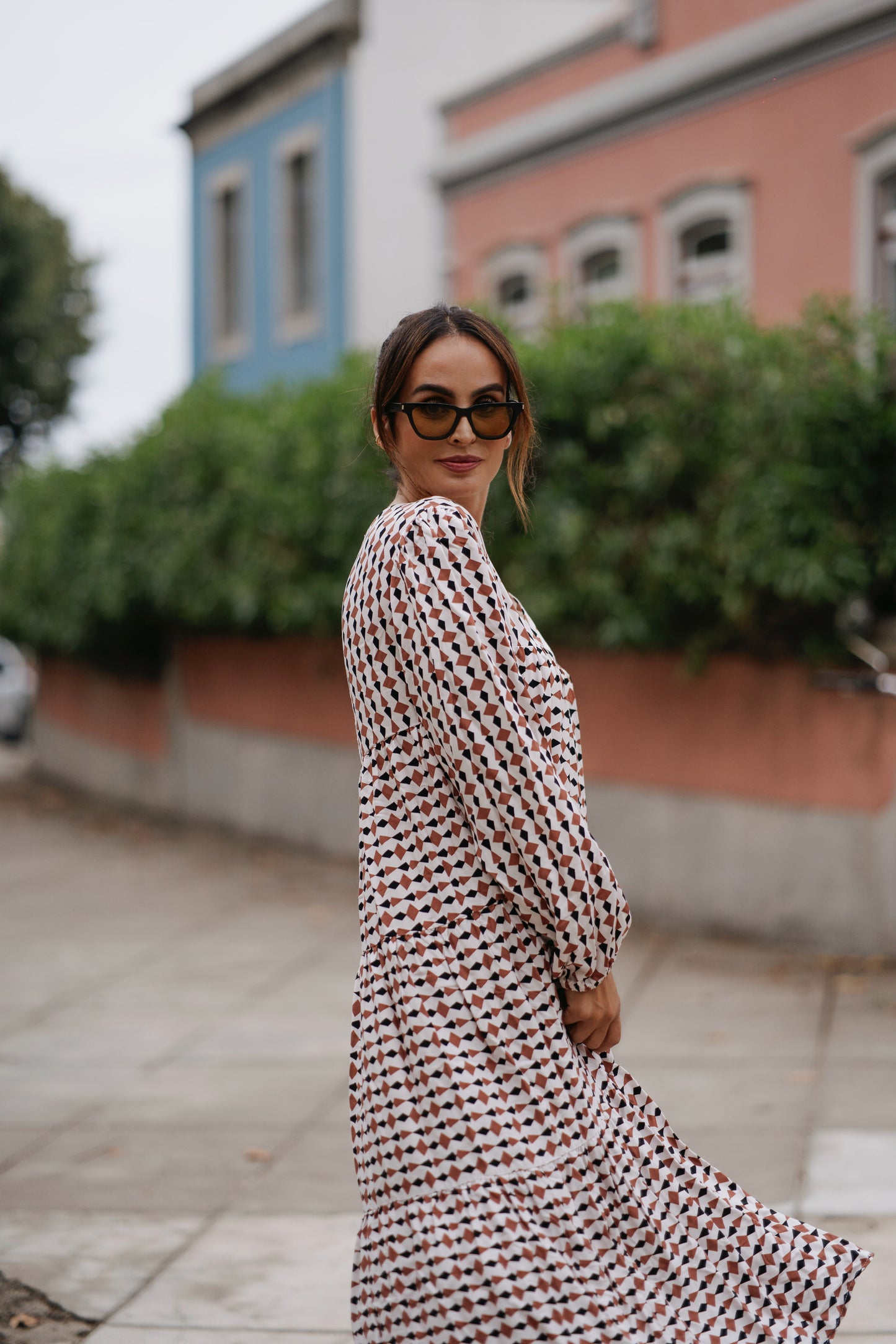 Vestido comprido estampado