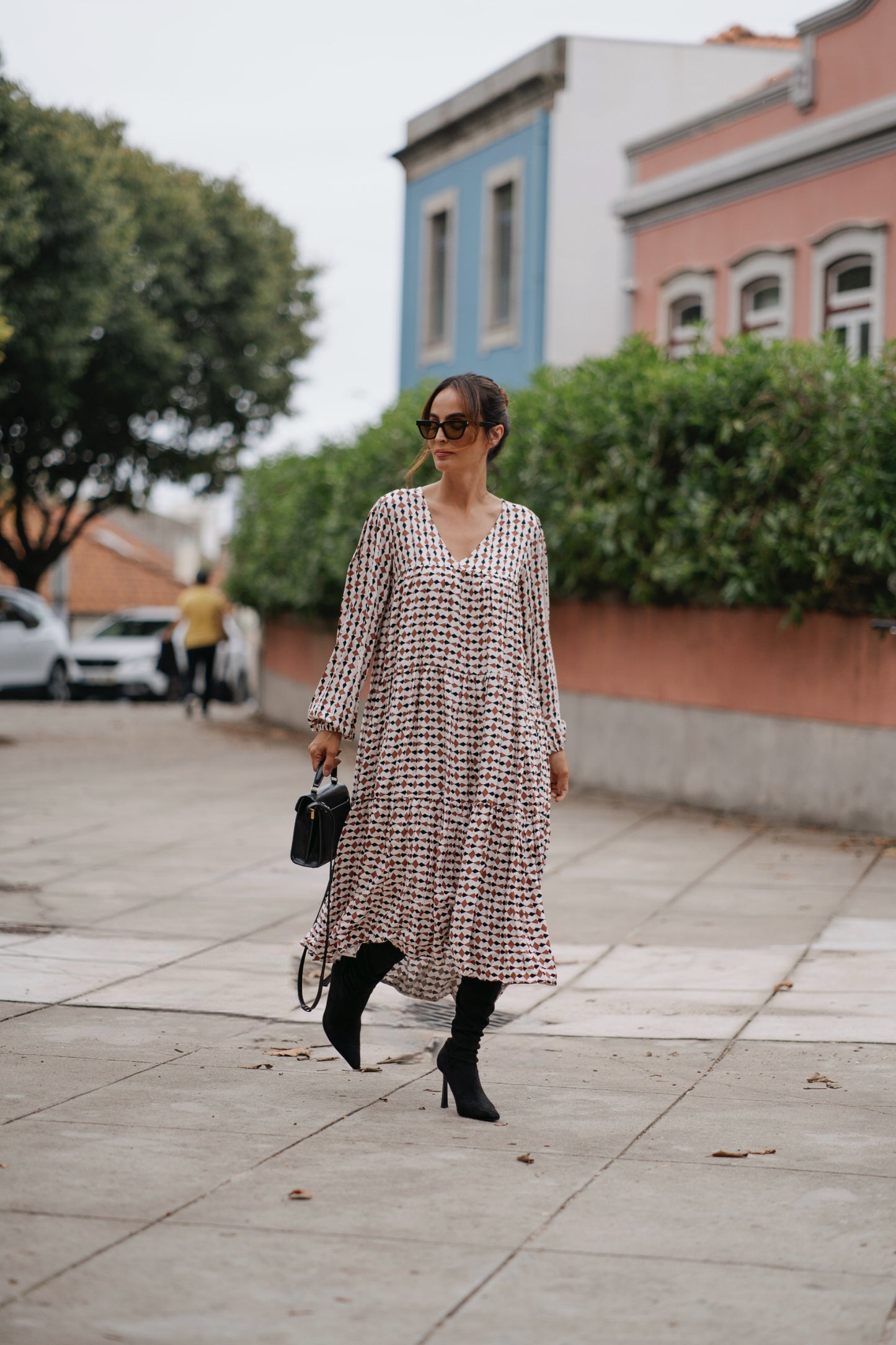 Vestido comprido estampado