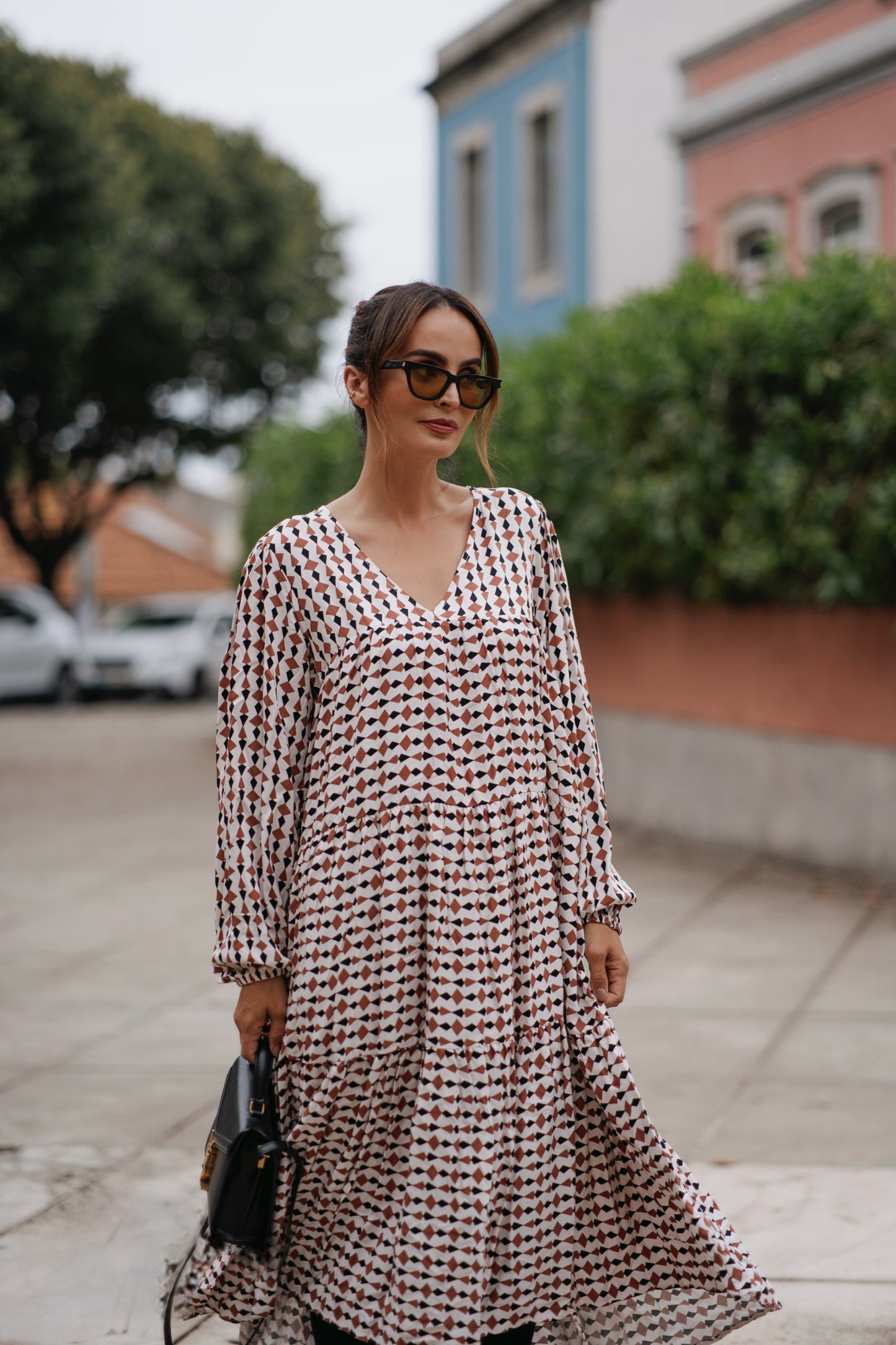 Vestido comprido estampado