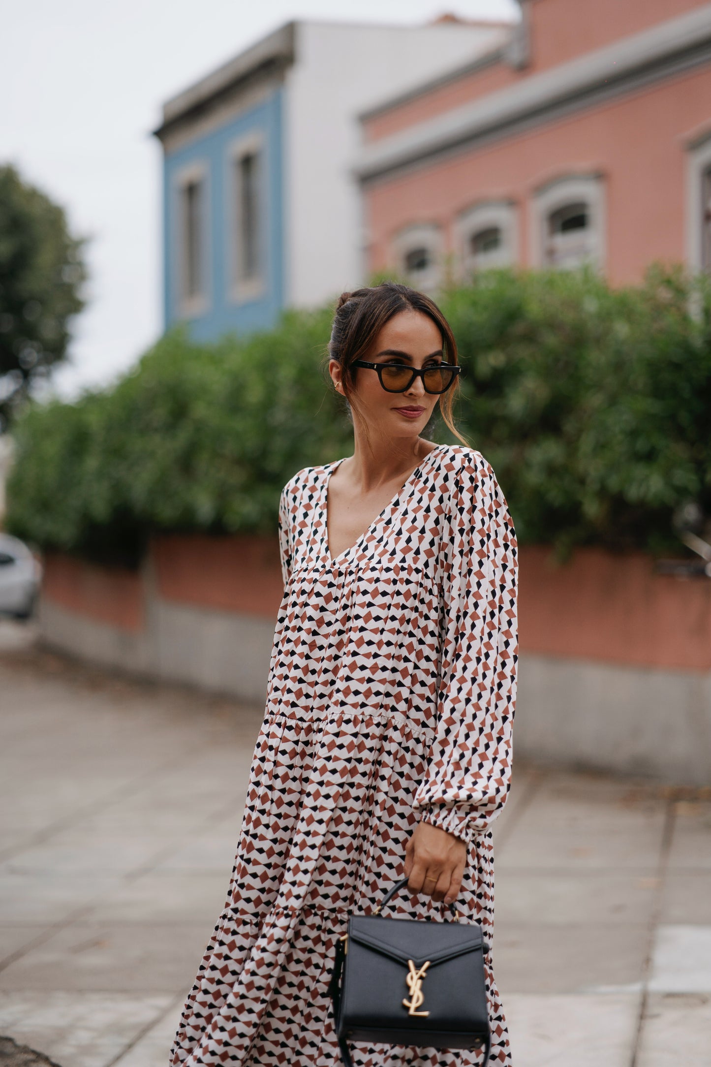 Vestido comprido estampado
