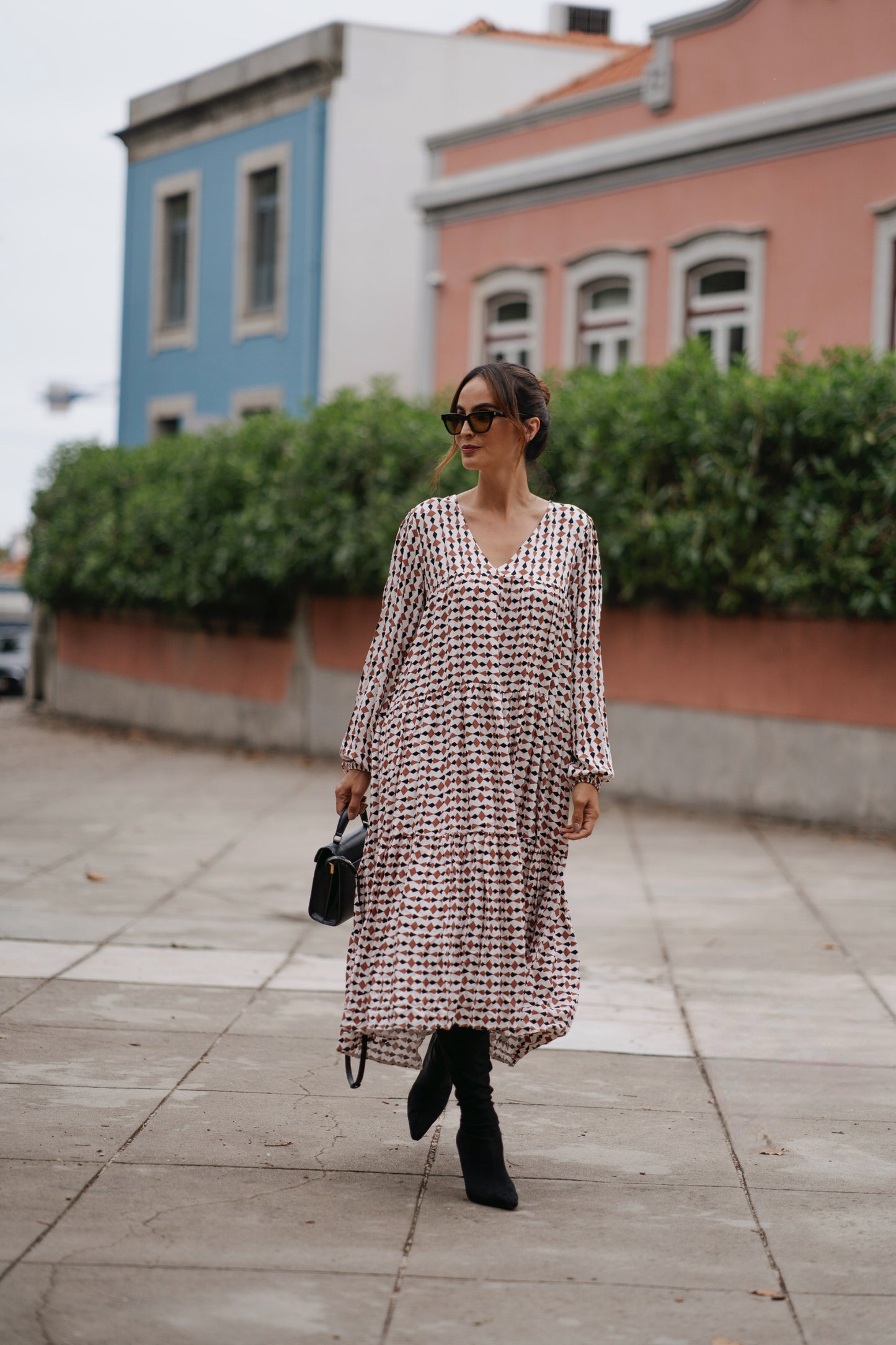 Vestido comprido estampado