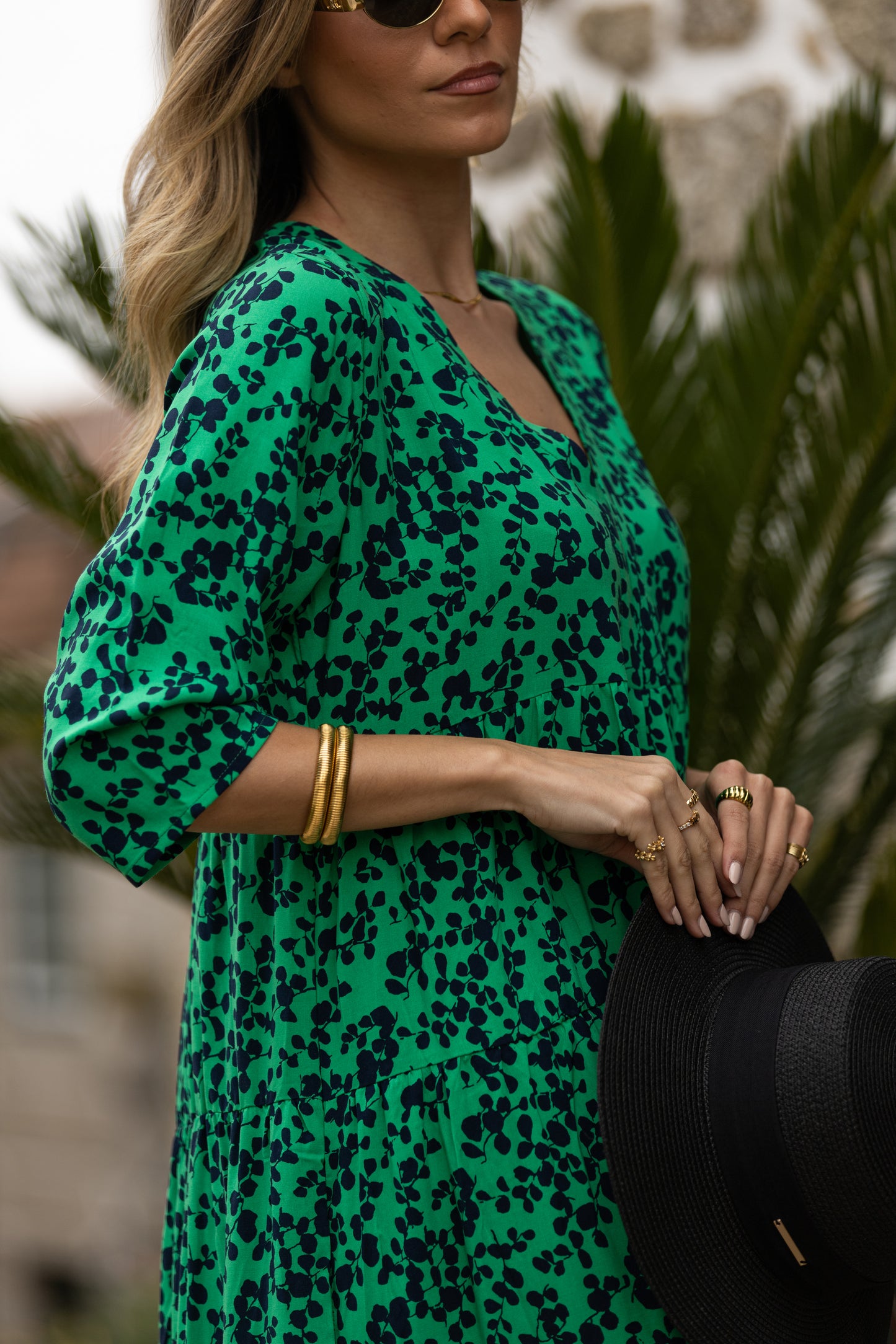 Vestido comprido com folhos