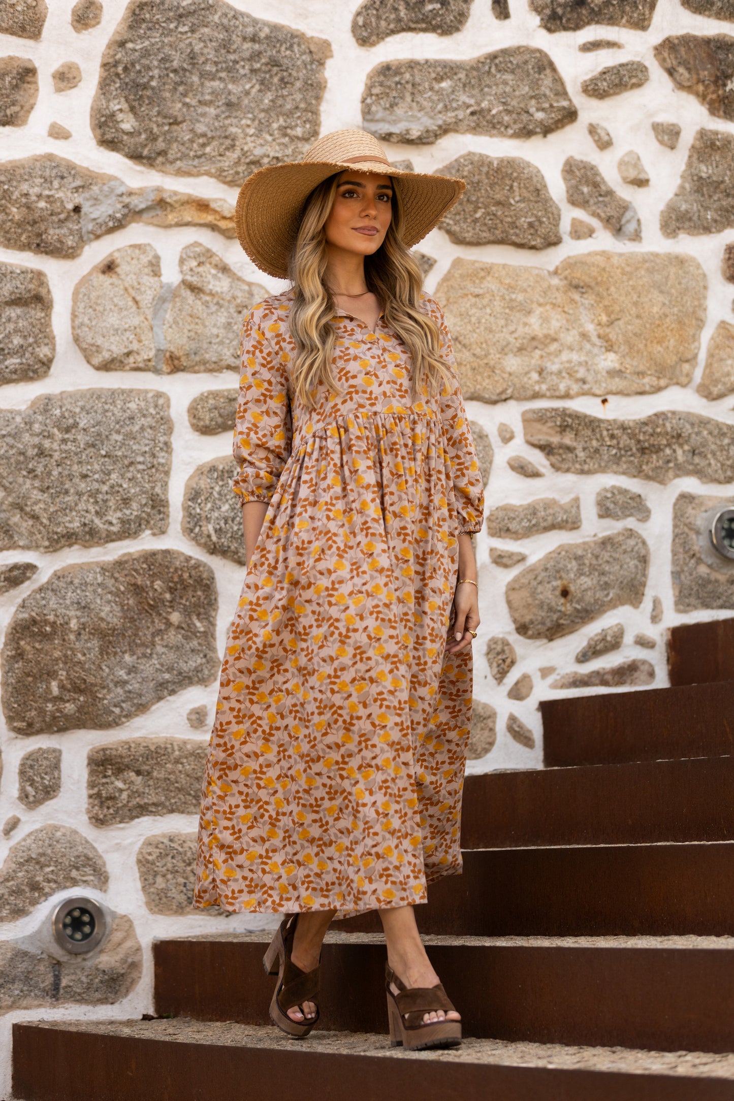 Vestido comprido estampado