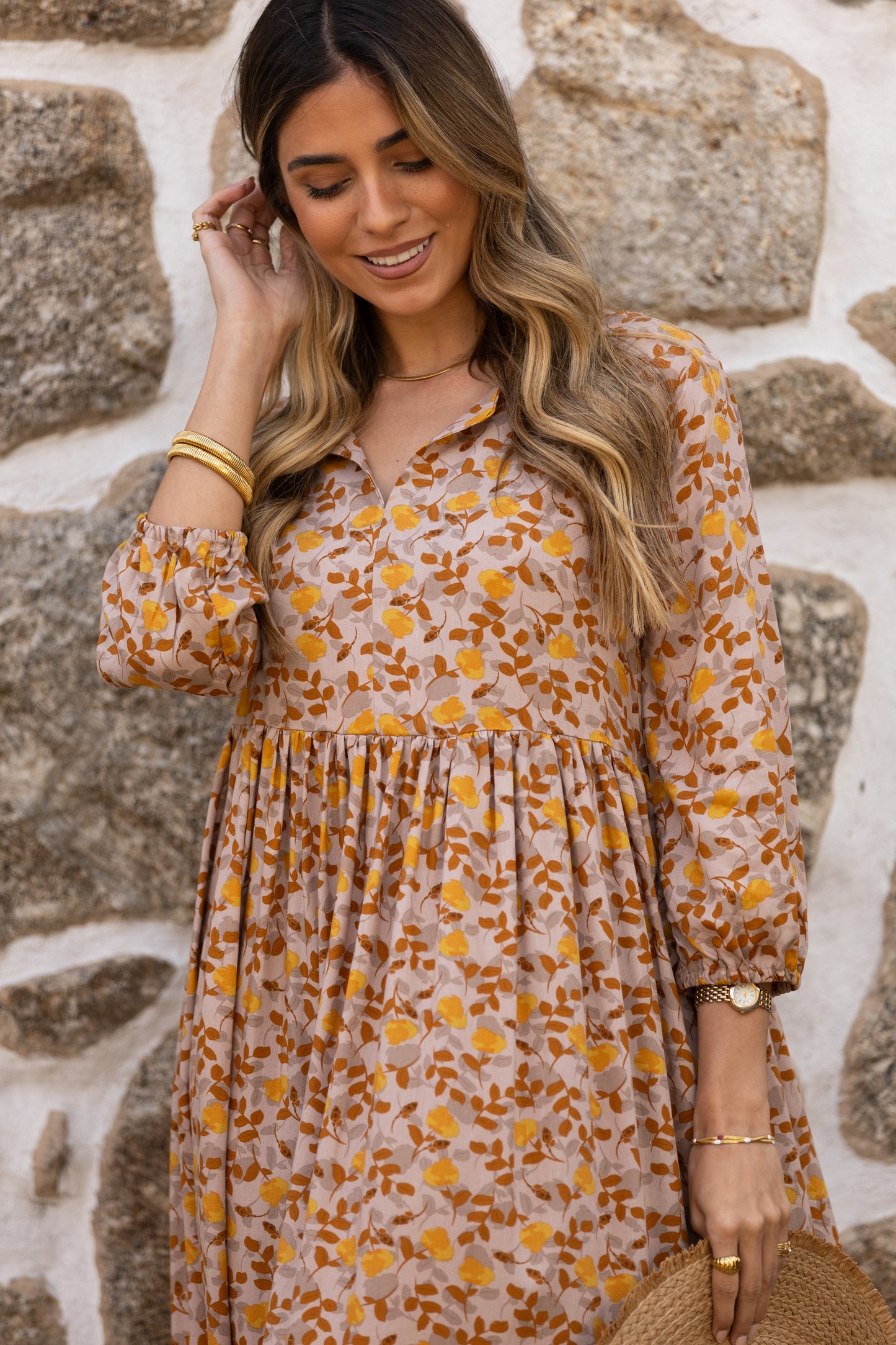 Vestido comprido estampado