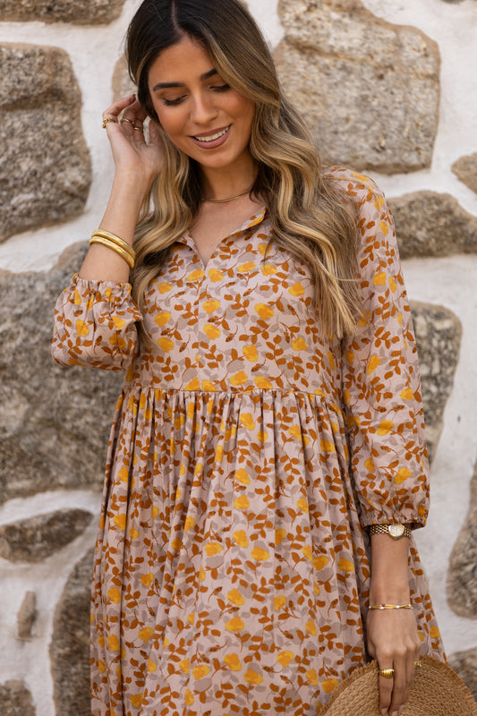 Vestido comprido estampado