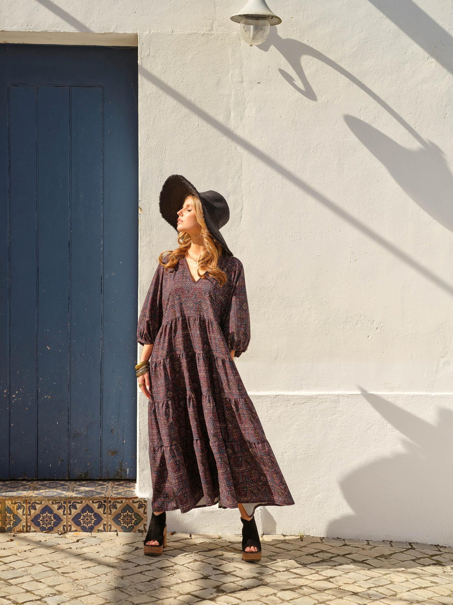 Vestido comprido estampado