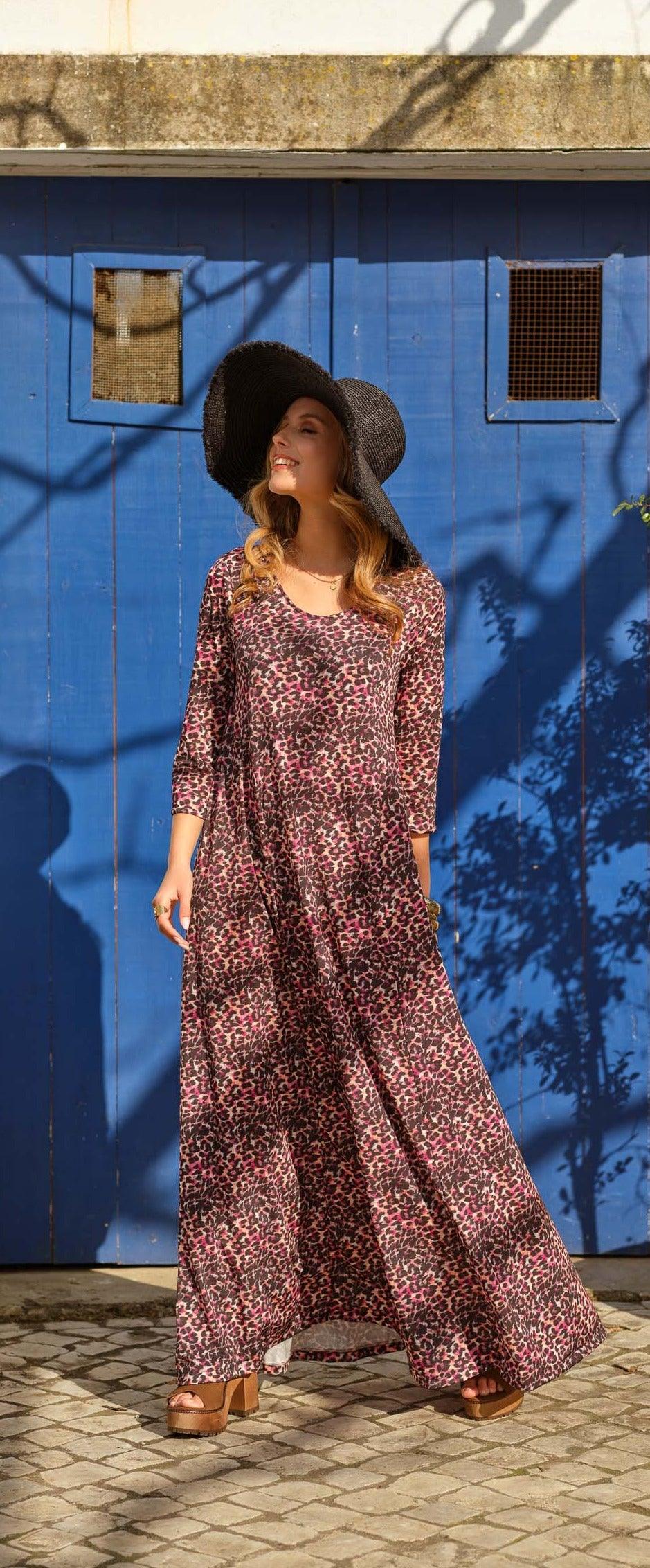 Vestido comprido em malha
