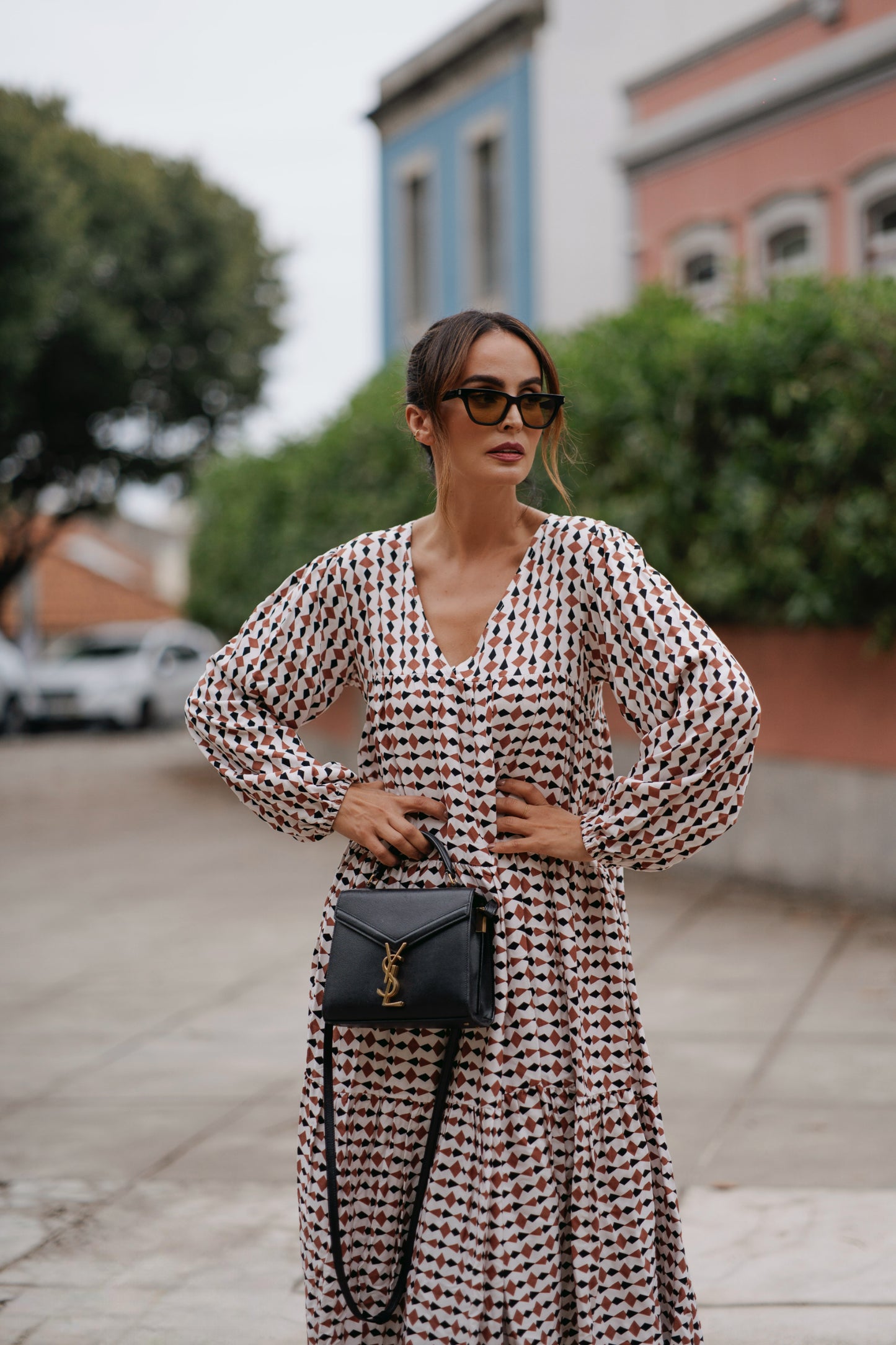 Vestido comprido estampado
