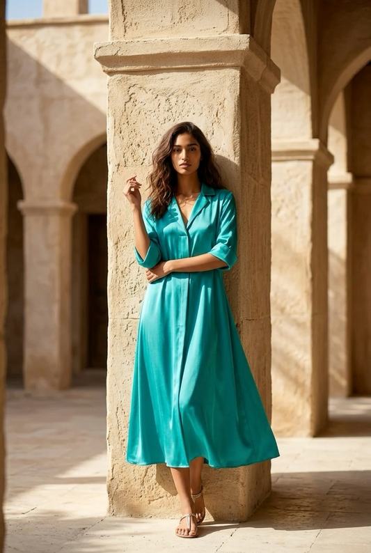 Vestido midi em viscose