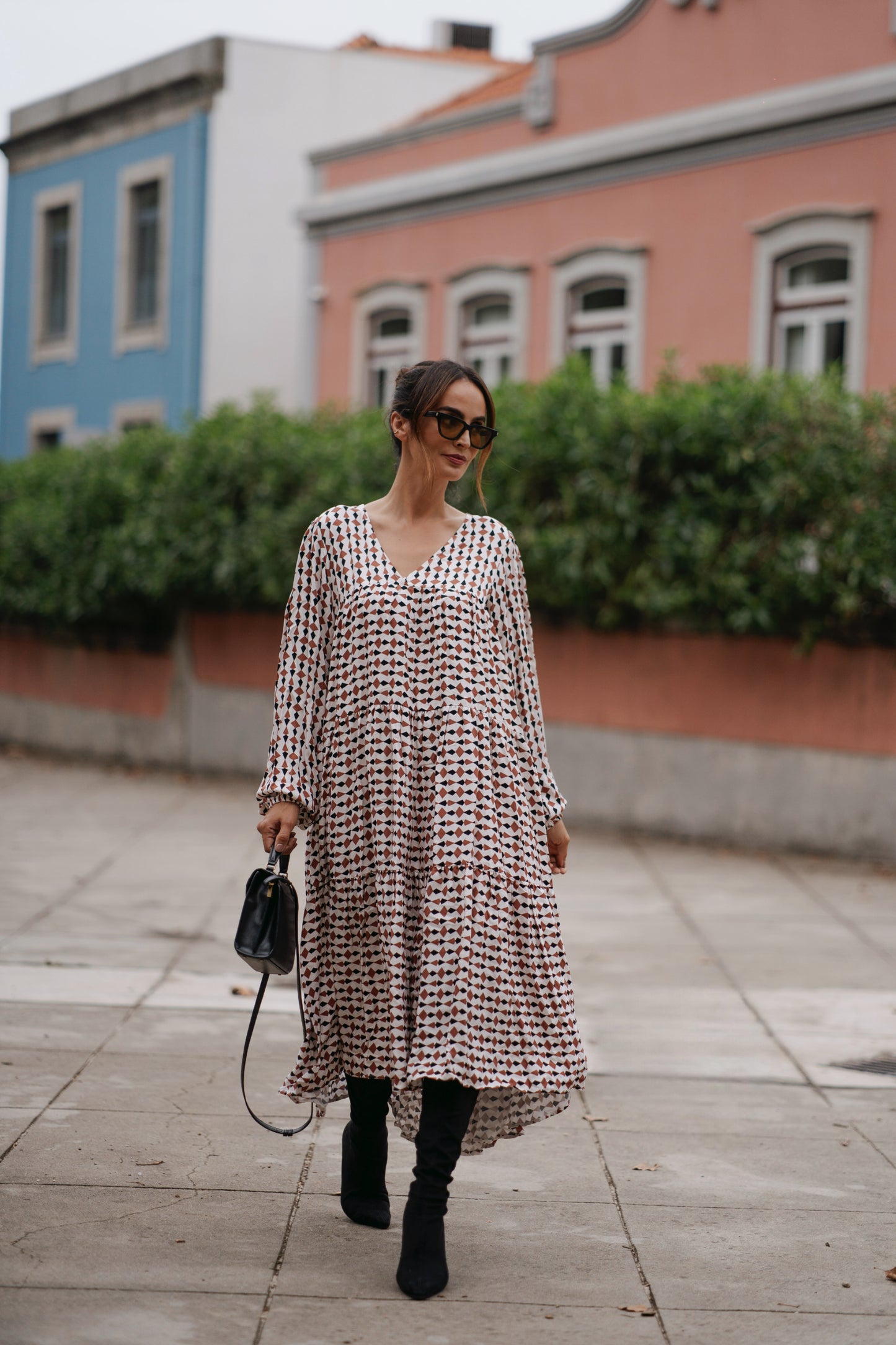 Vestido comprido estampado