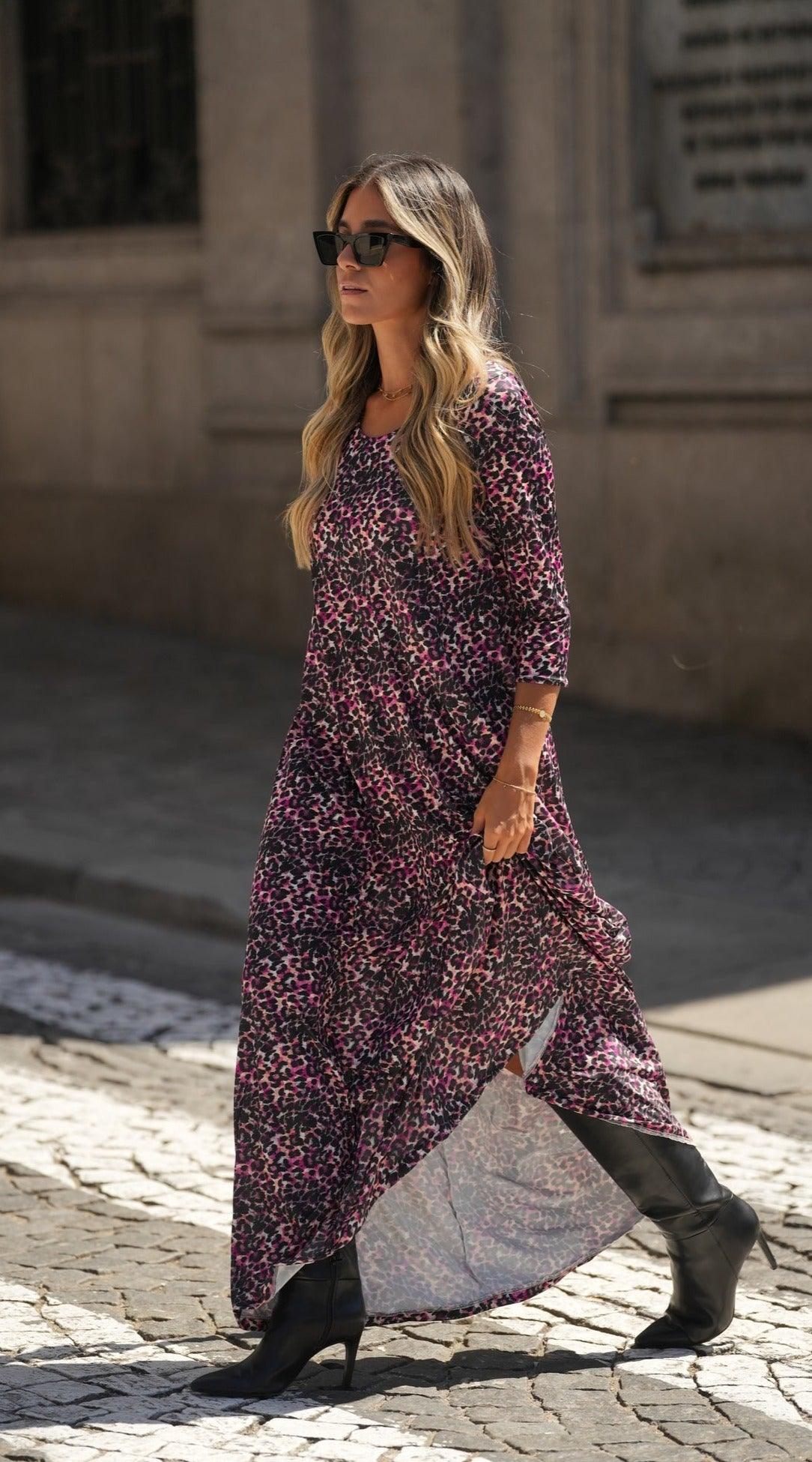 Vestido comprido em malha
