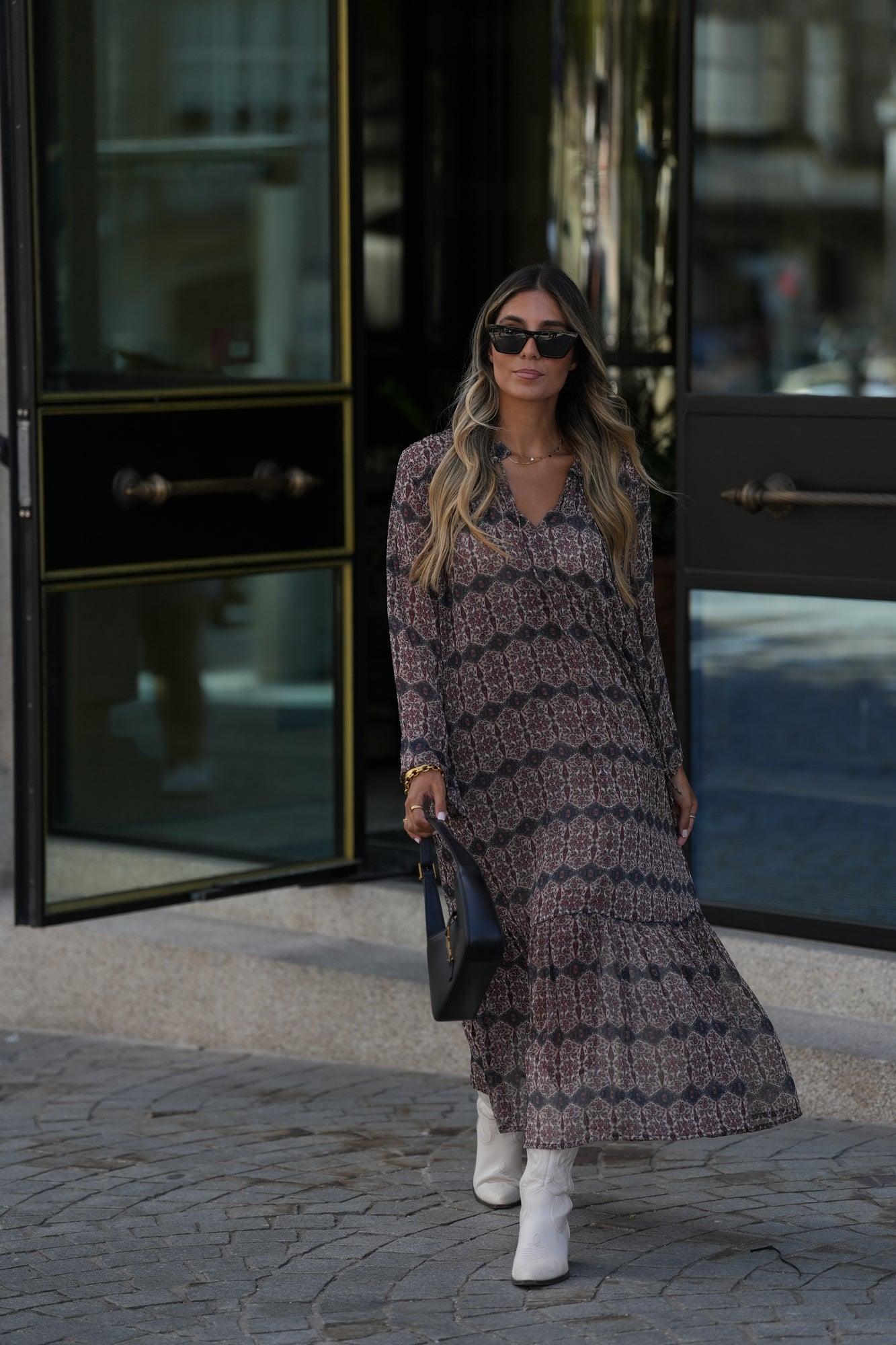 Vestido comprido estampado