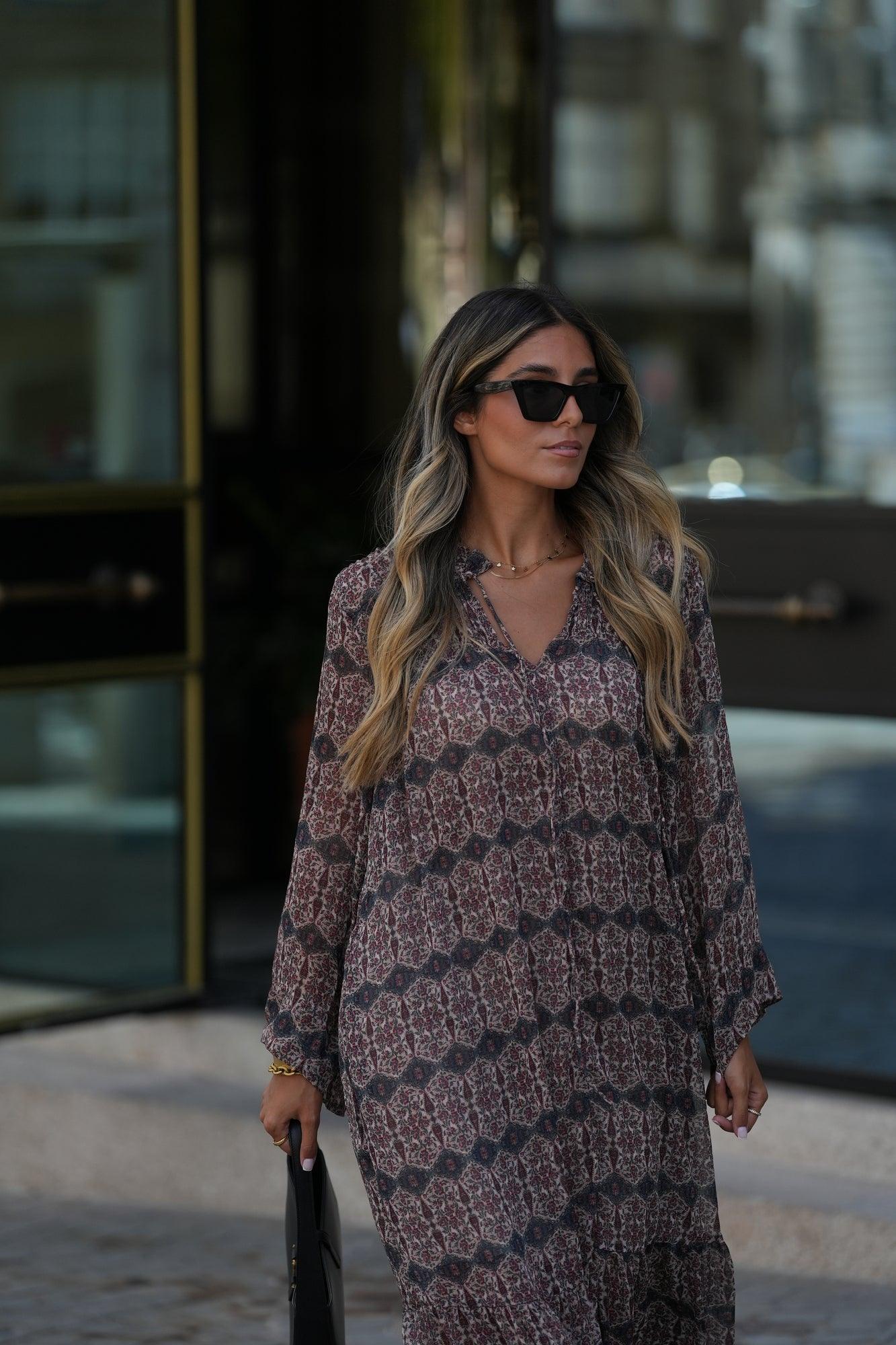 Vestido comprido estampado