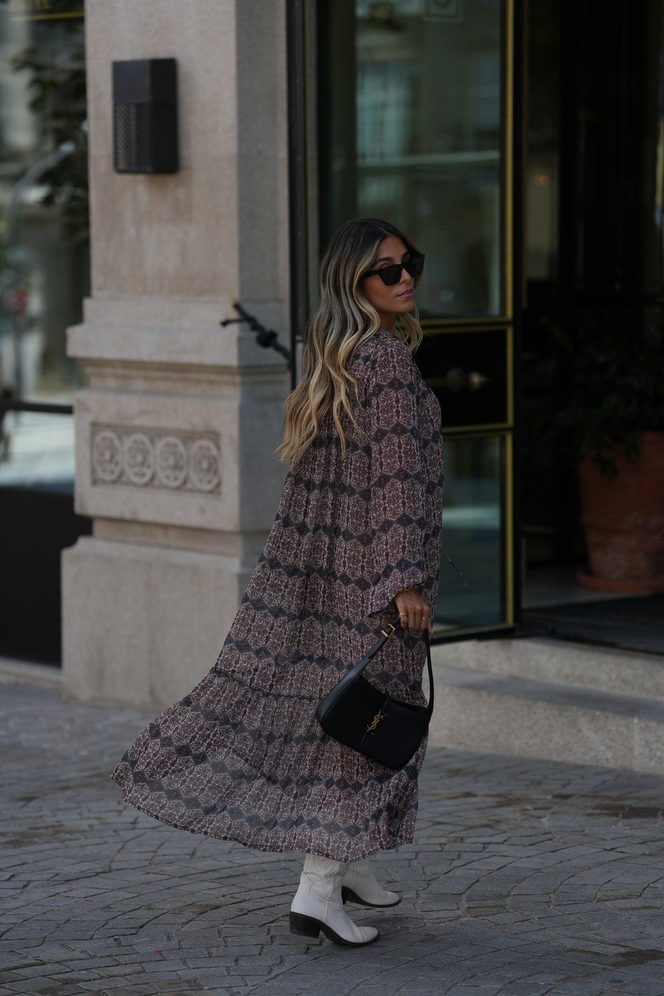 Vestido comprido estampado