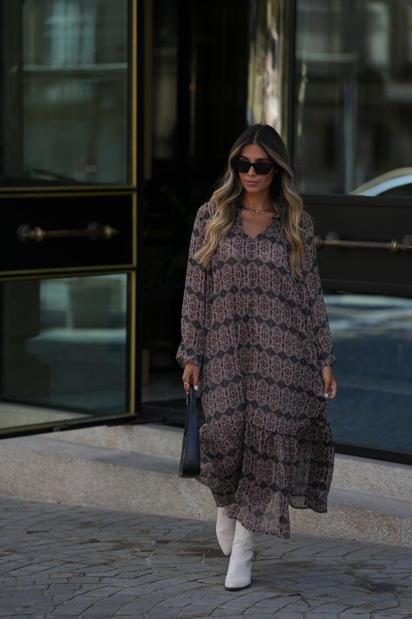 Vestido comprido estampado
