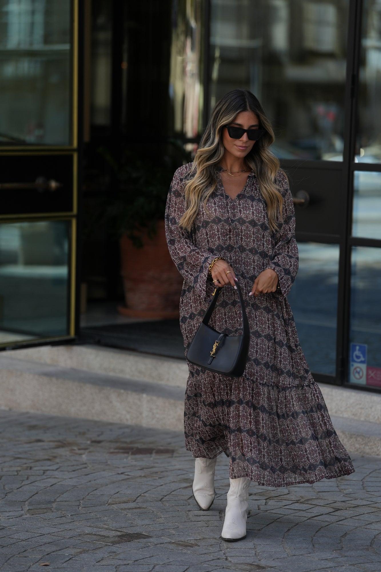 Vestido comprido estampado