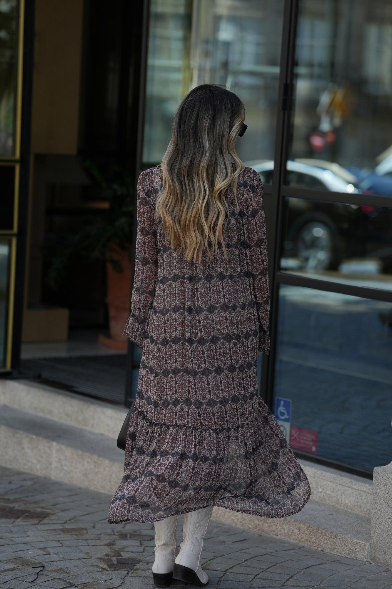 Vestido comprido estampado