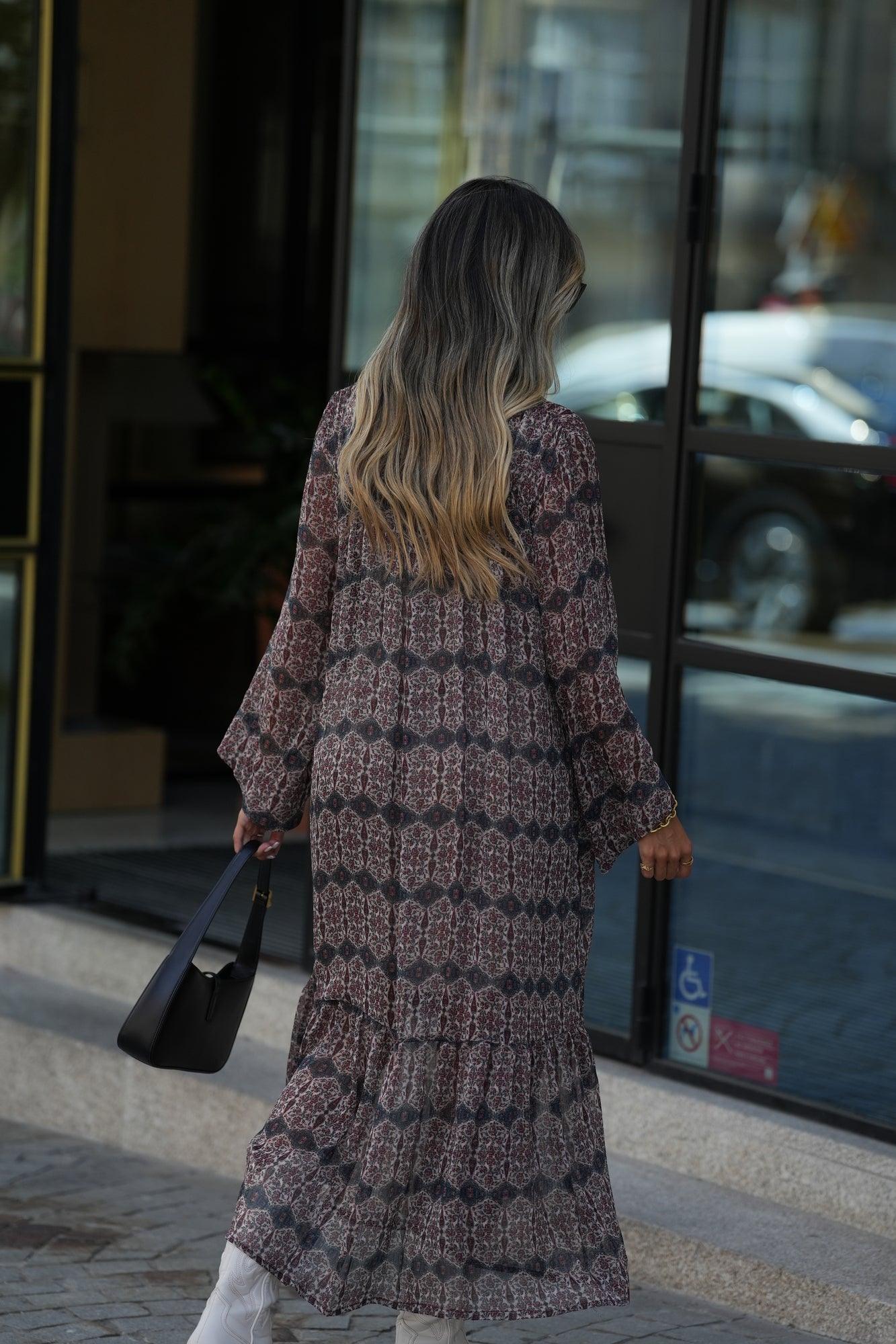 Vestido comprido estampado