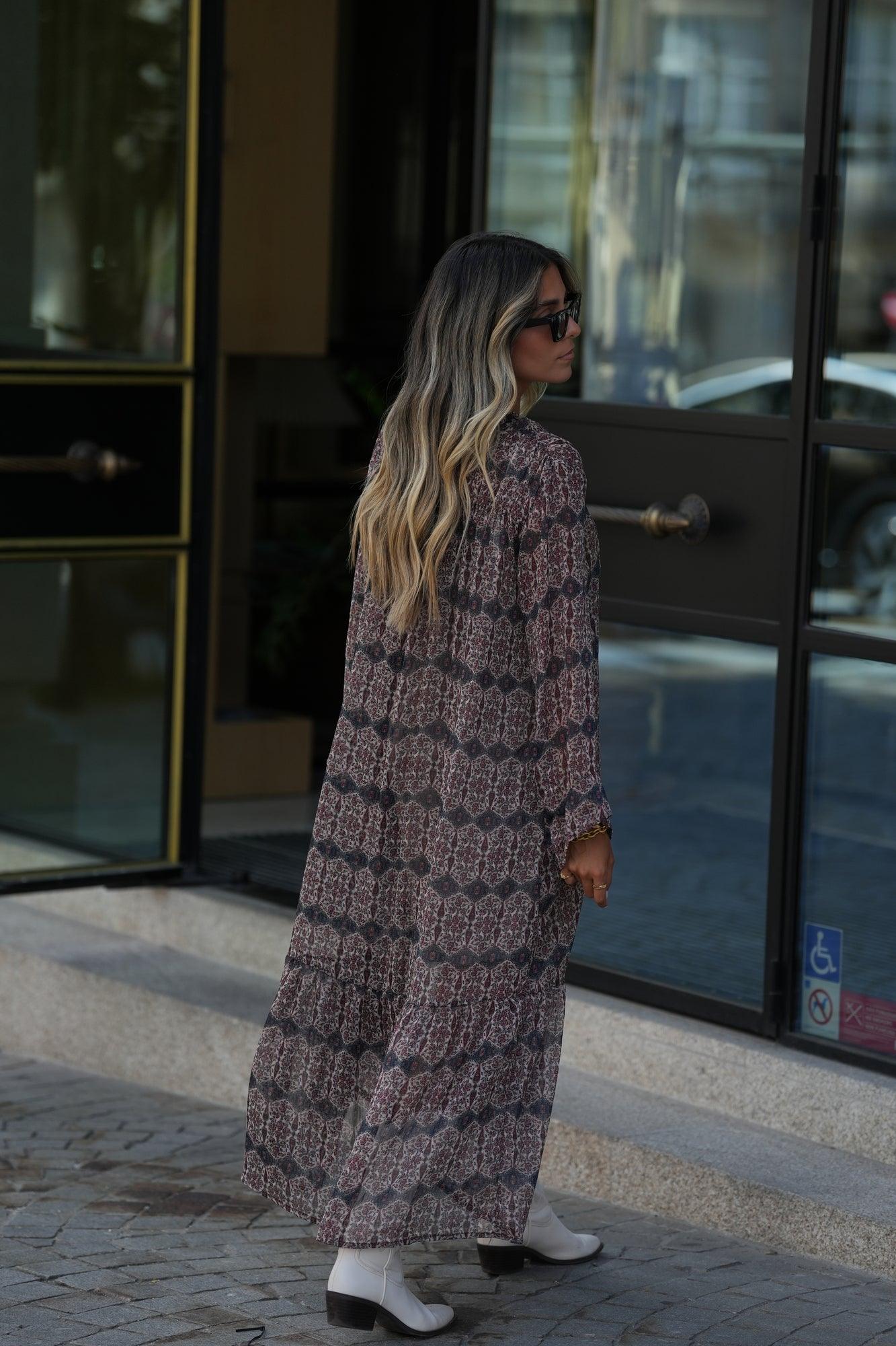 Vestido comprido estampado