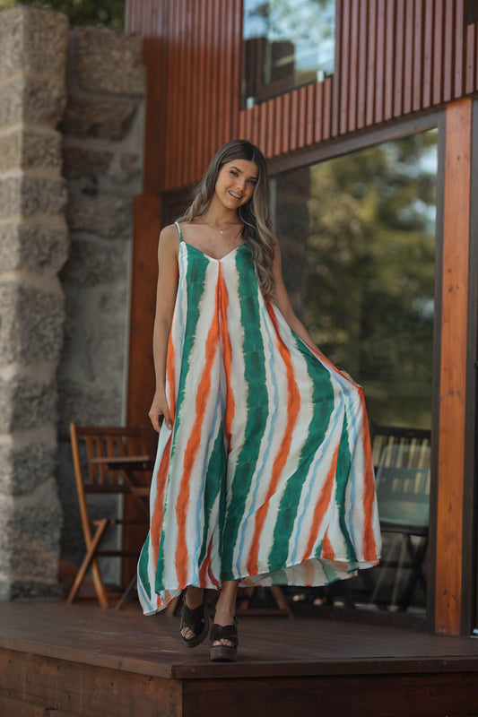 Robe longue à bretelles