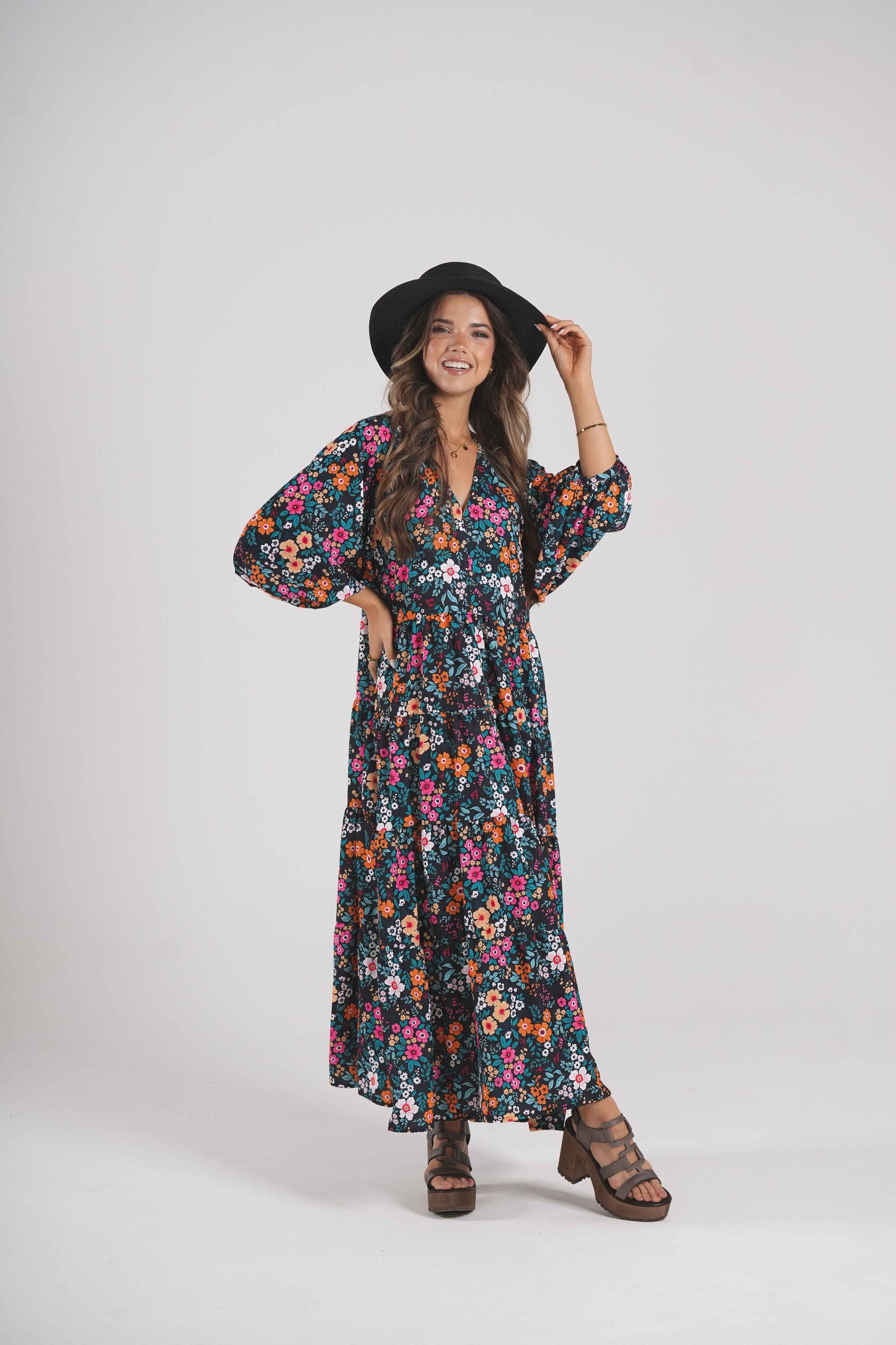 Vestido comprido estampado