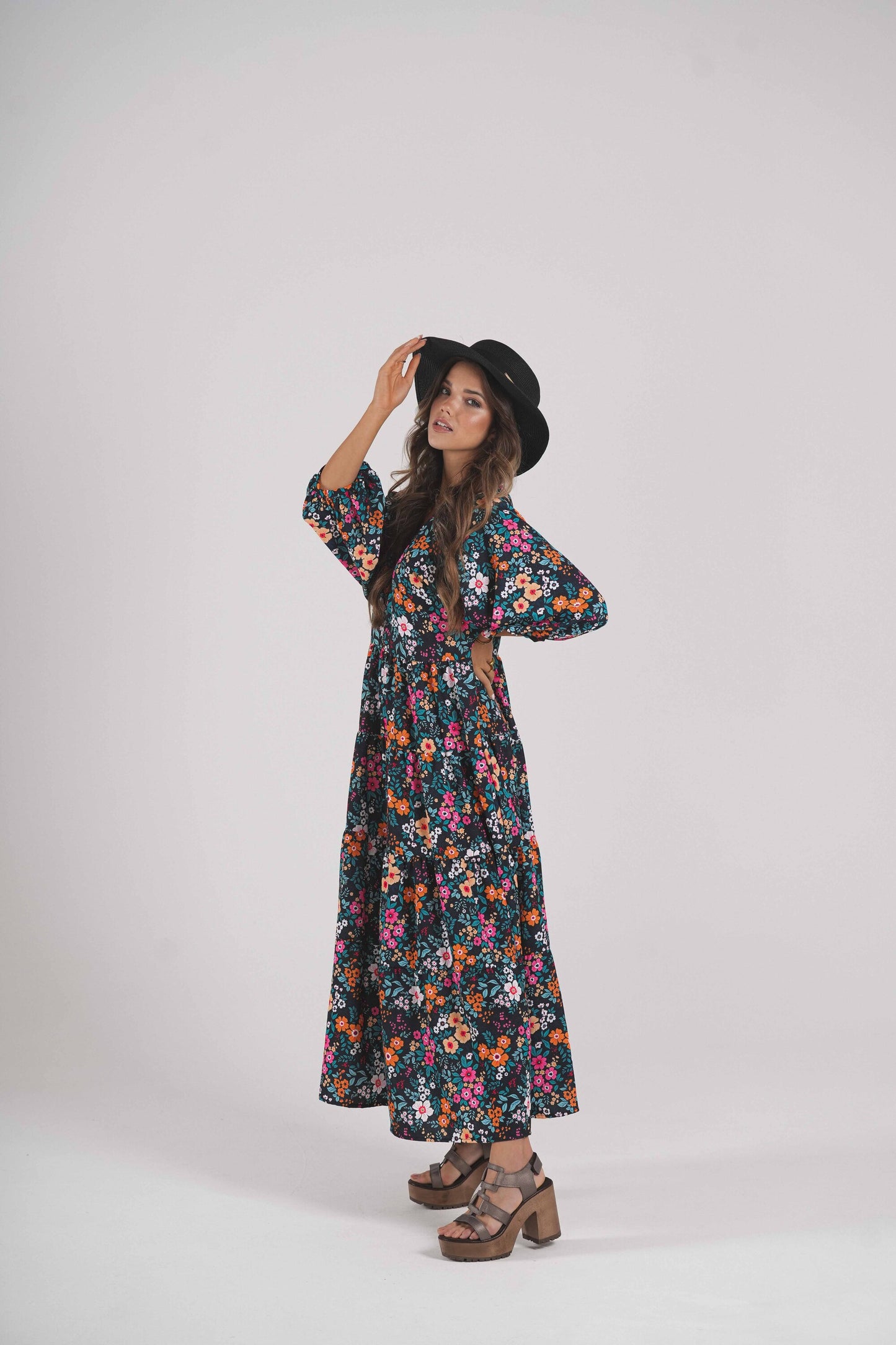 Vestido comprido estampado