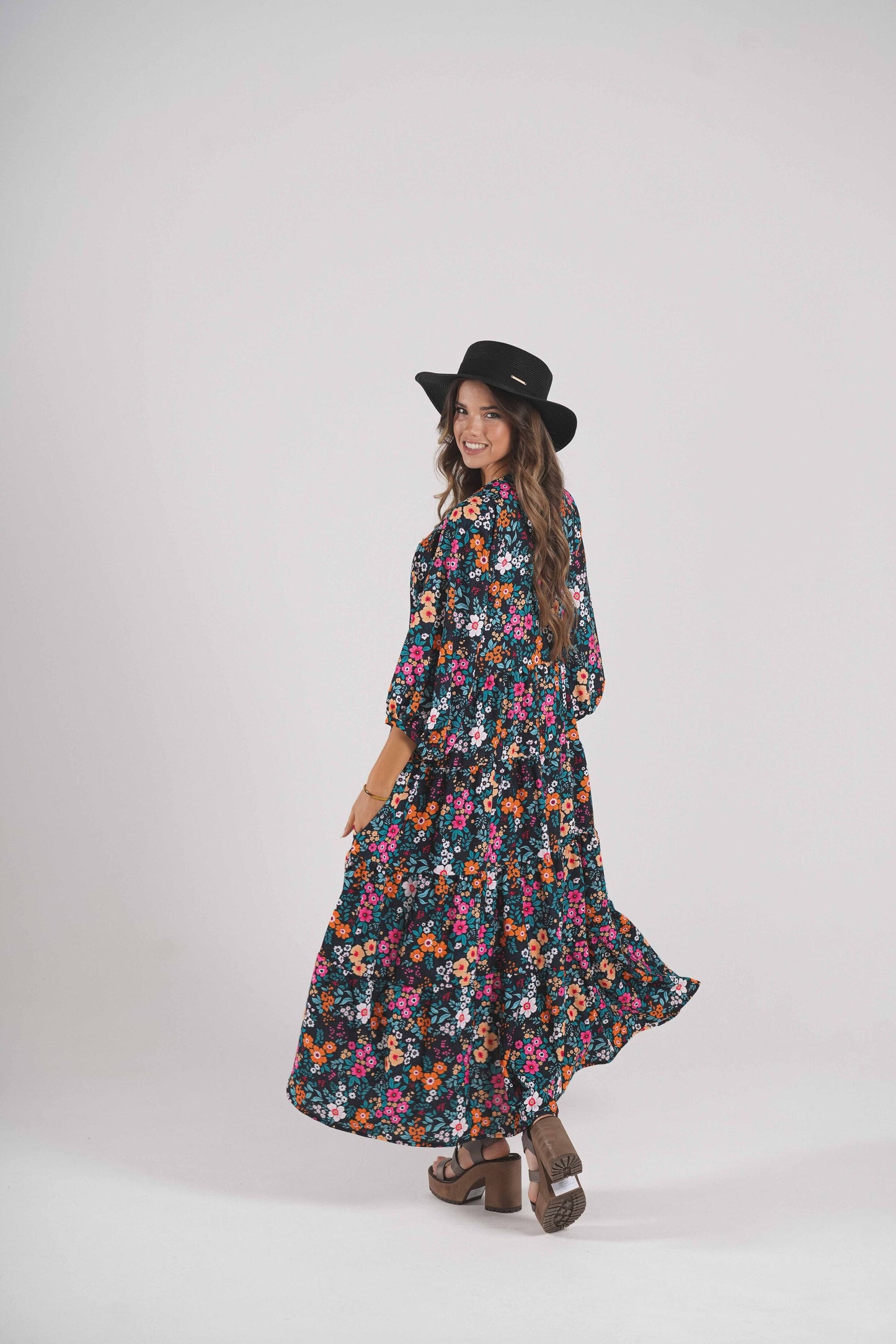 Vestido comprido estampado
