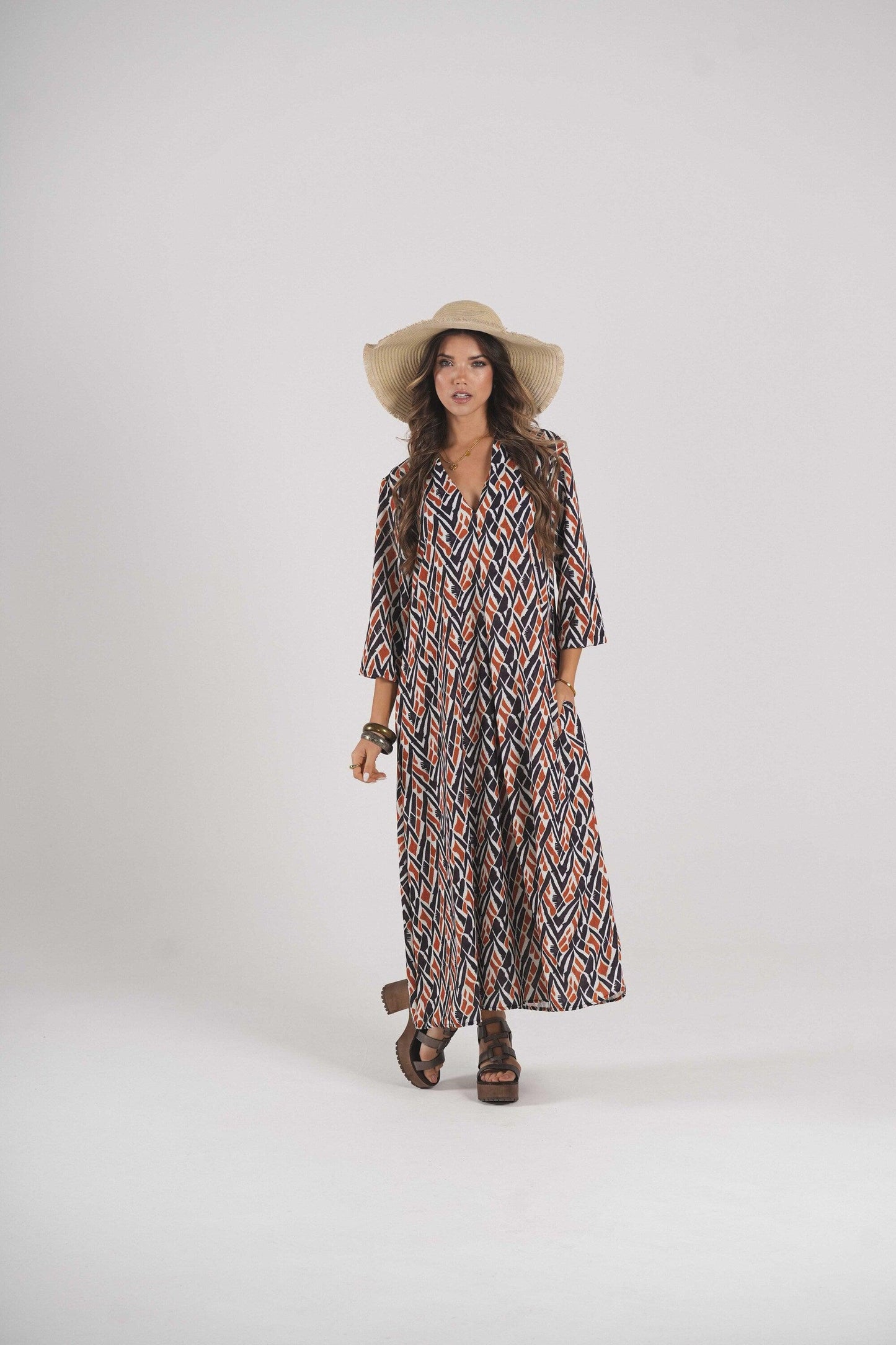 Vestido comprido estampado