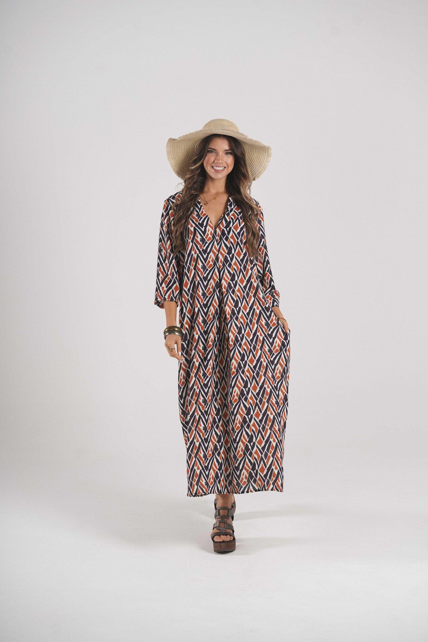 Vestido comprido estampado