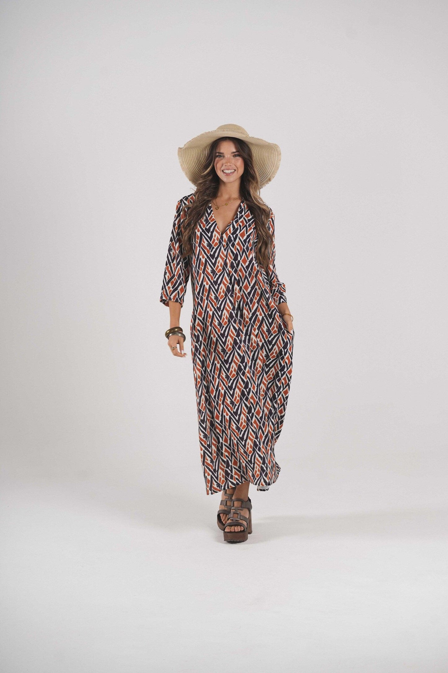 Vestido comprido estampado