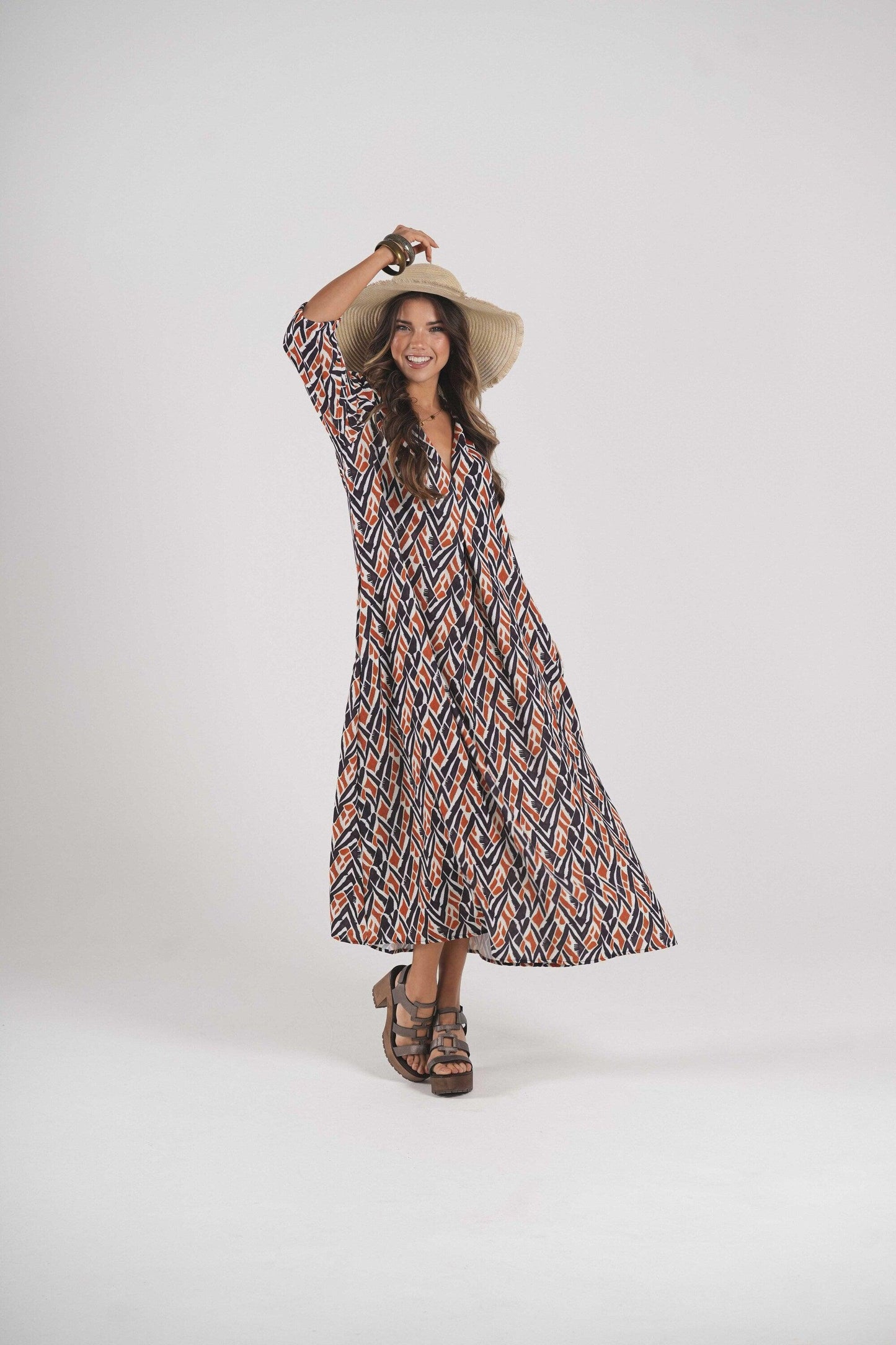 Vestido comprido estampado