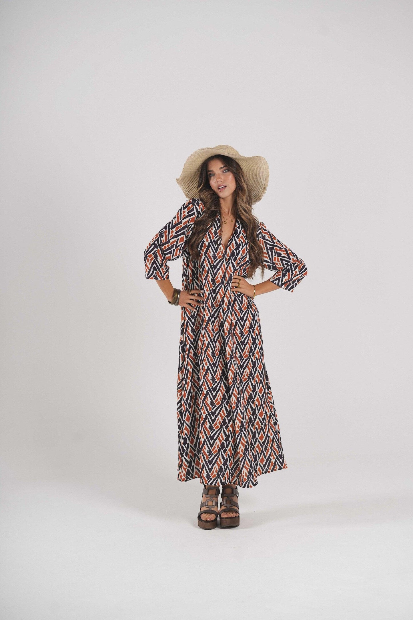 Vestido comprido estampado