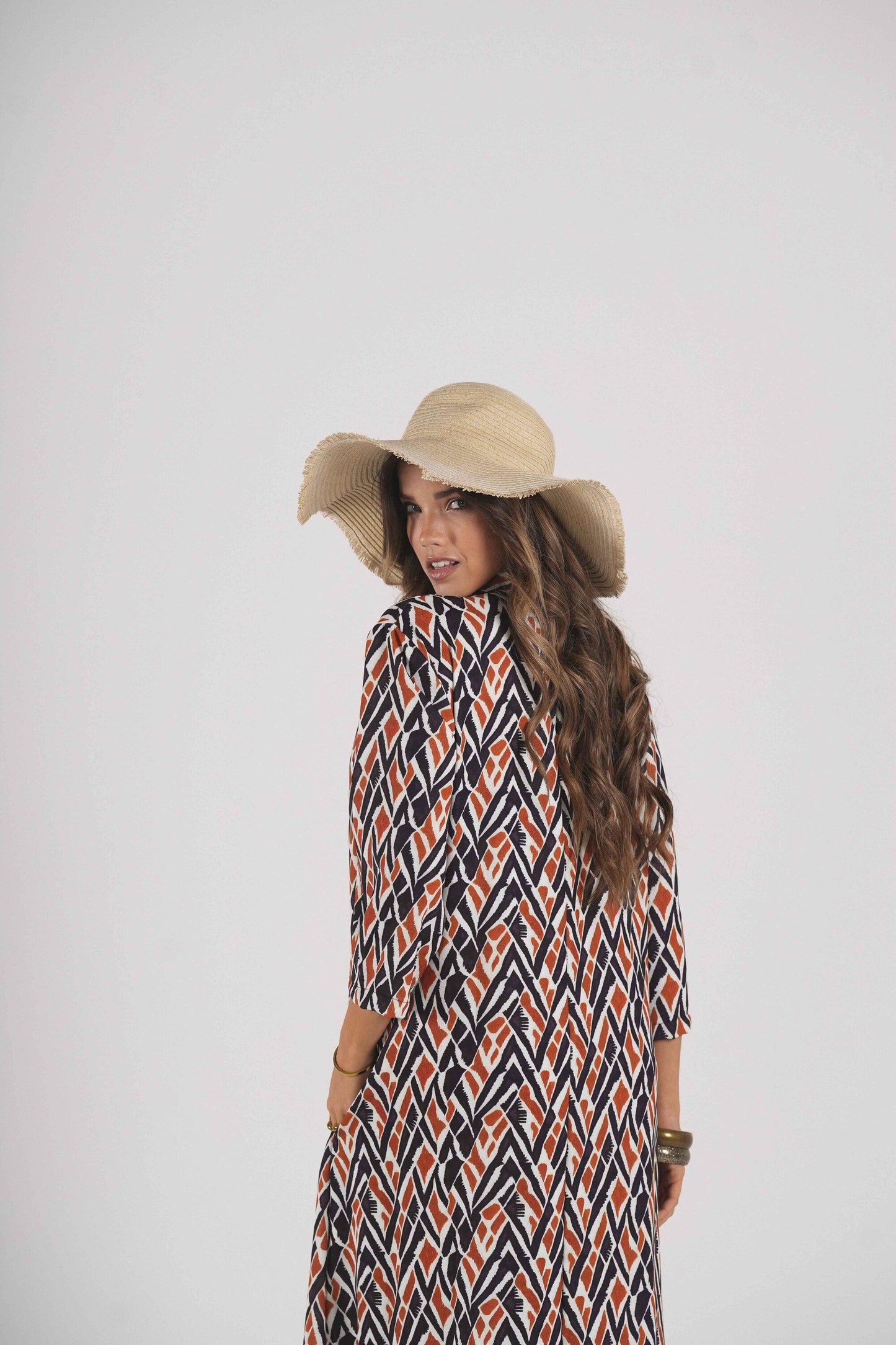 Vestido comprido estampado