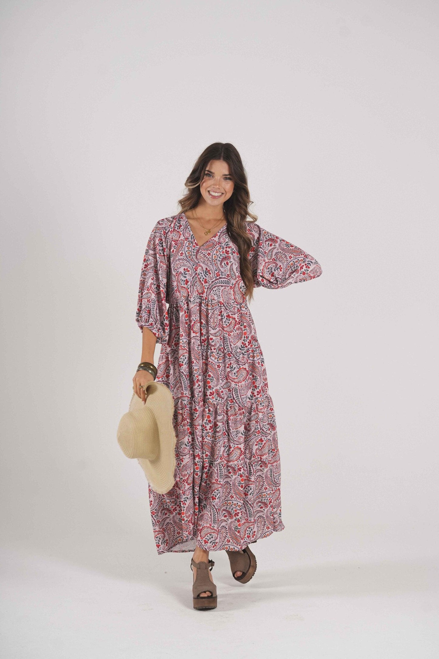 Vestido comprido estampado