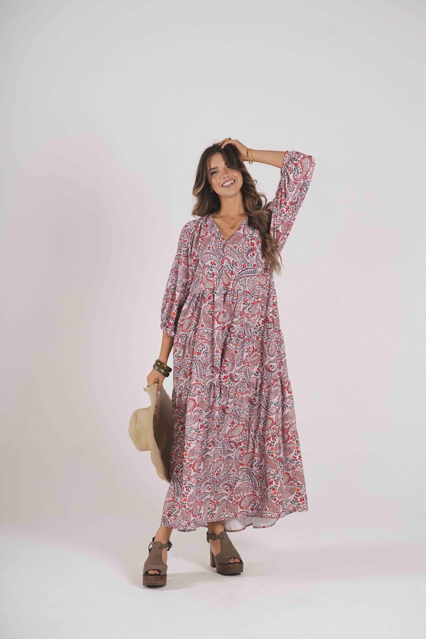 Vestido comprido estampado
