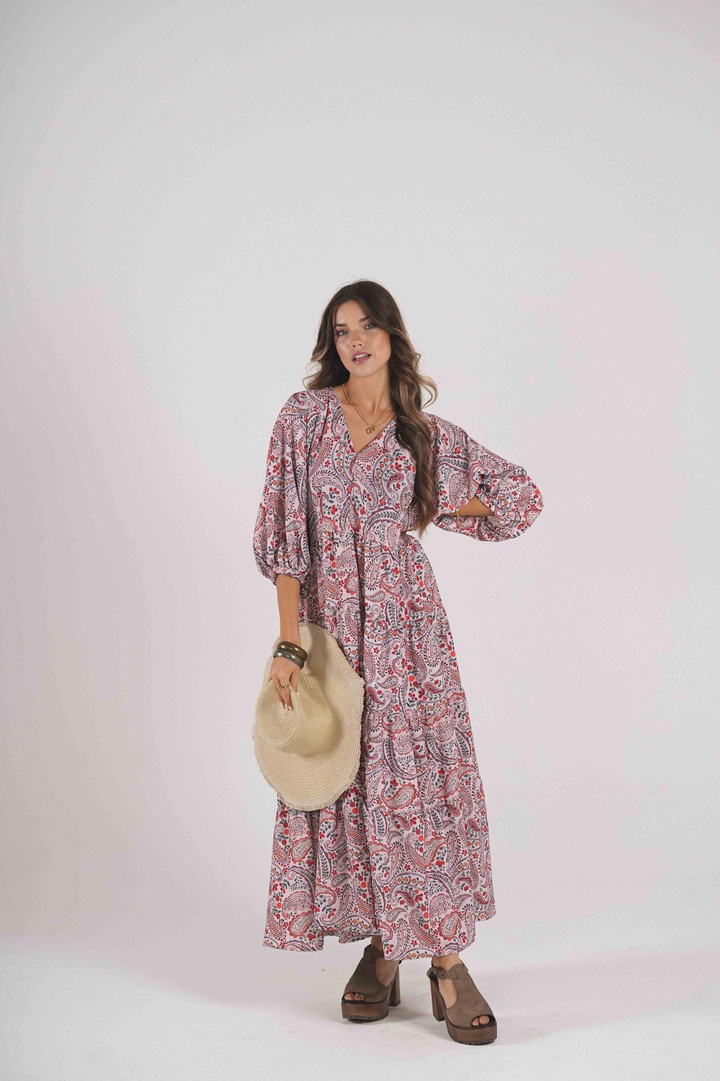 Vestido comprido estampado
