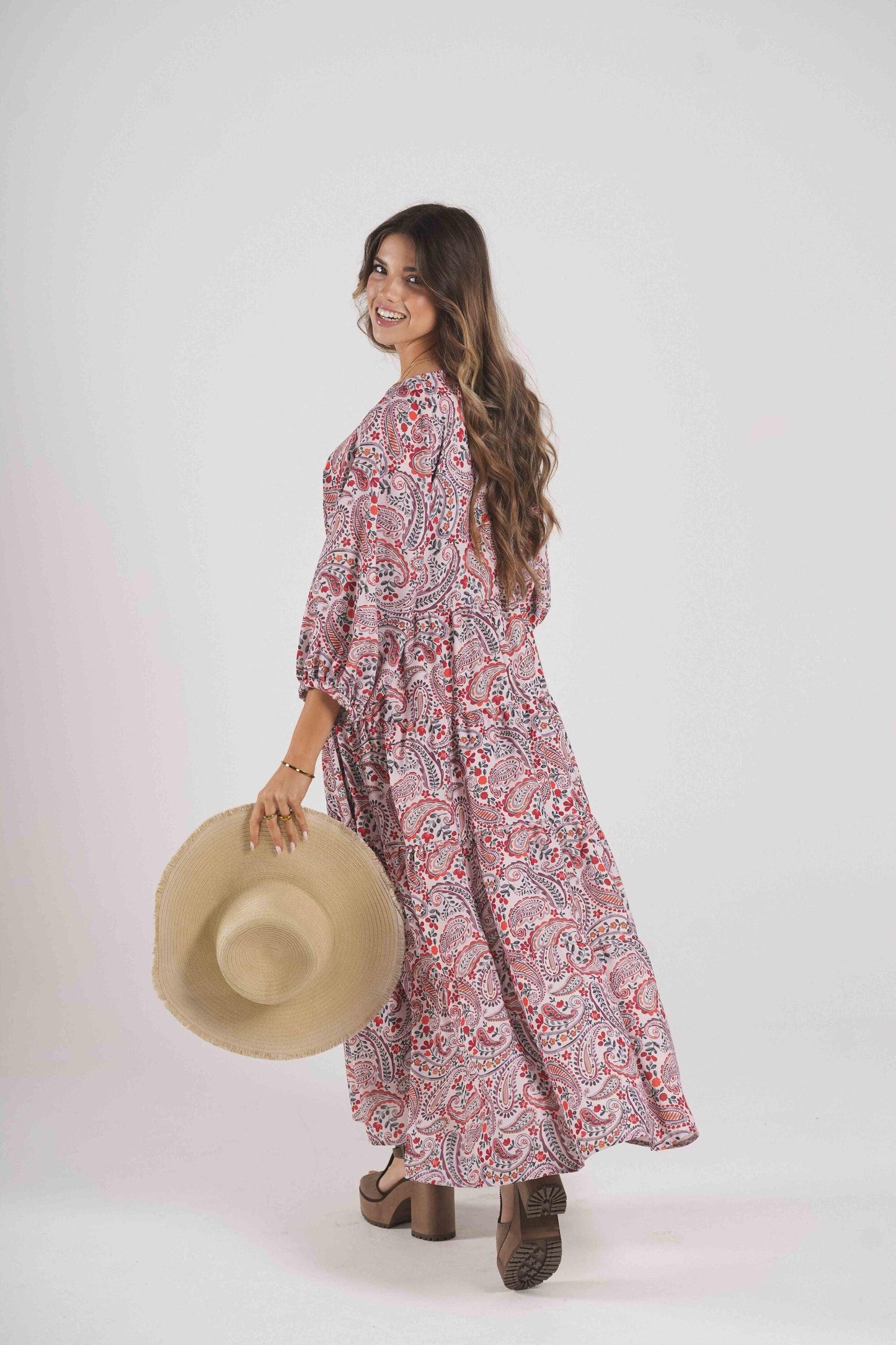 Vestido comprido estampado