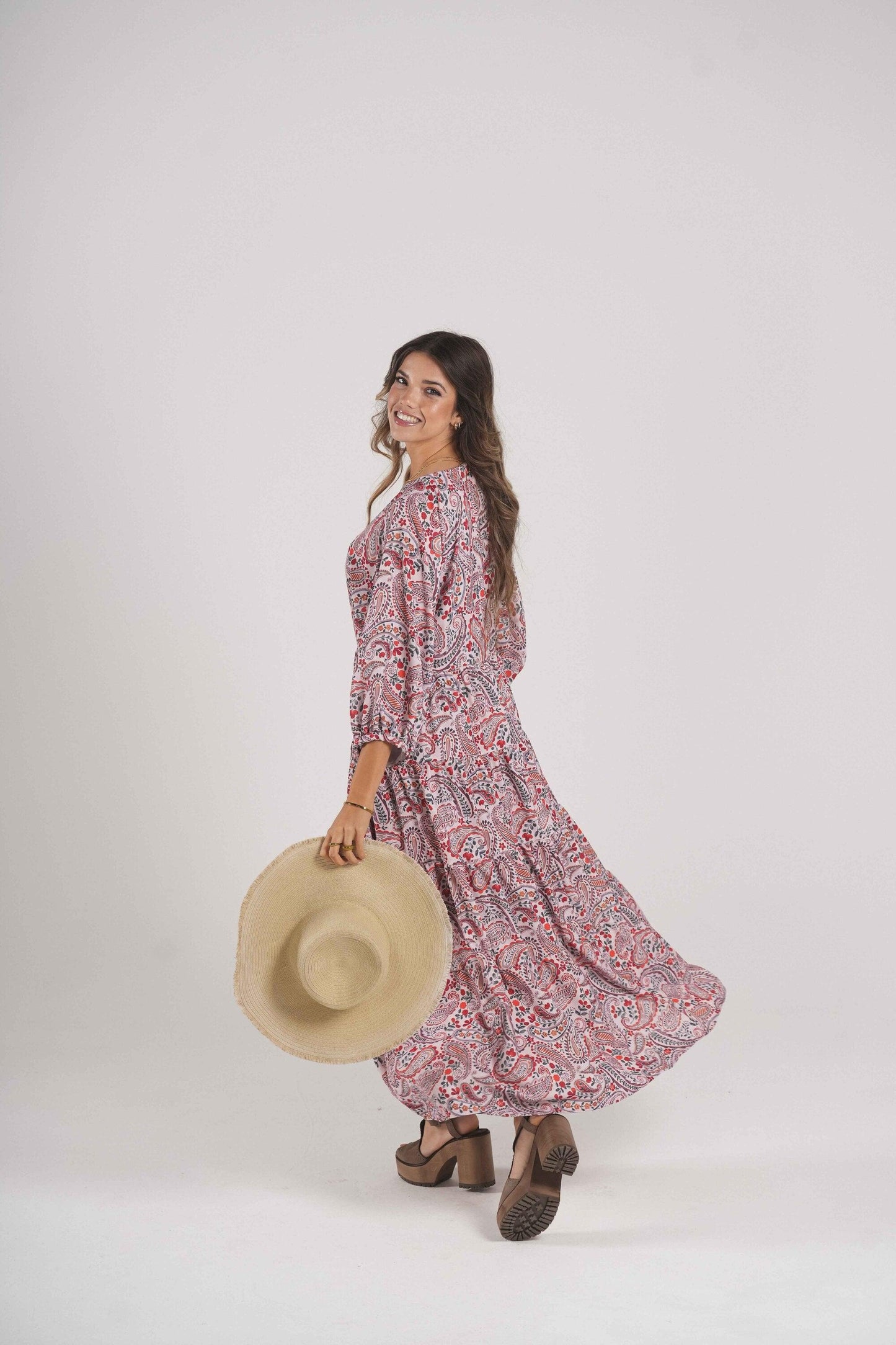 Vestido comprido estampado