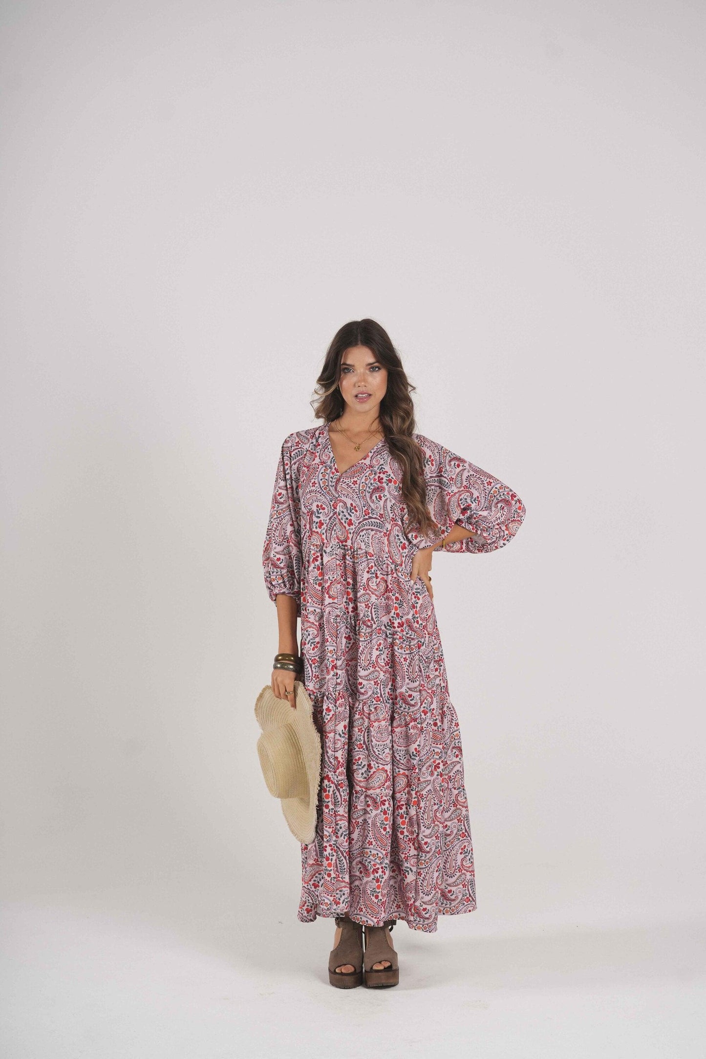 Vestido comprido estampado