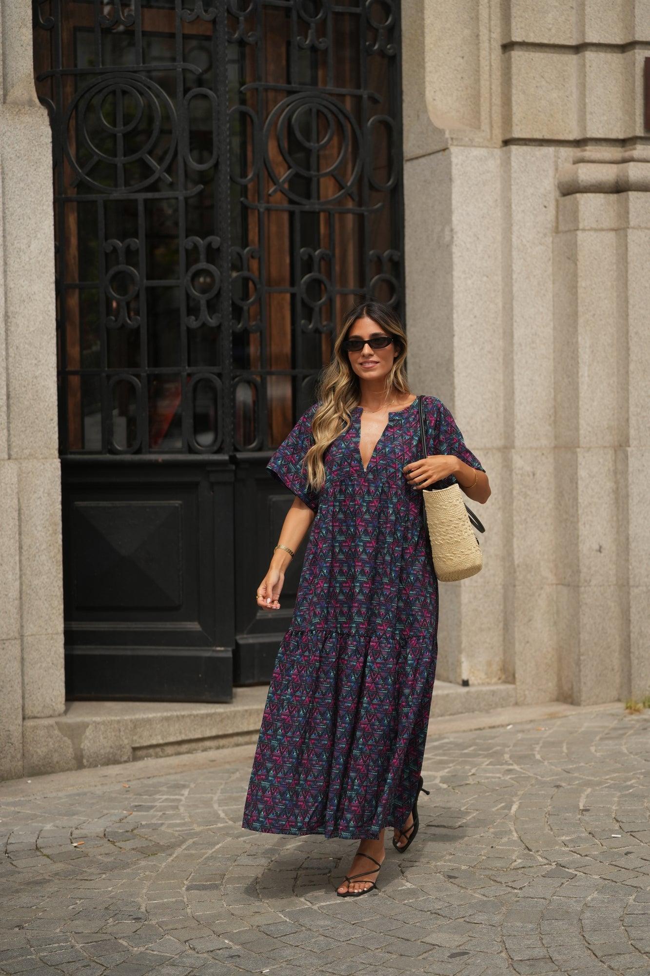 Vestido comprido estampado