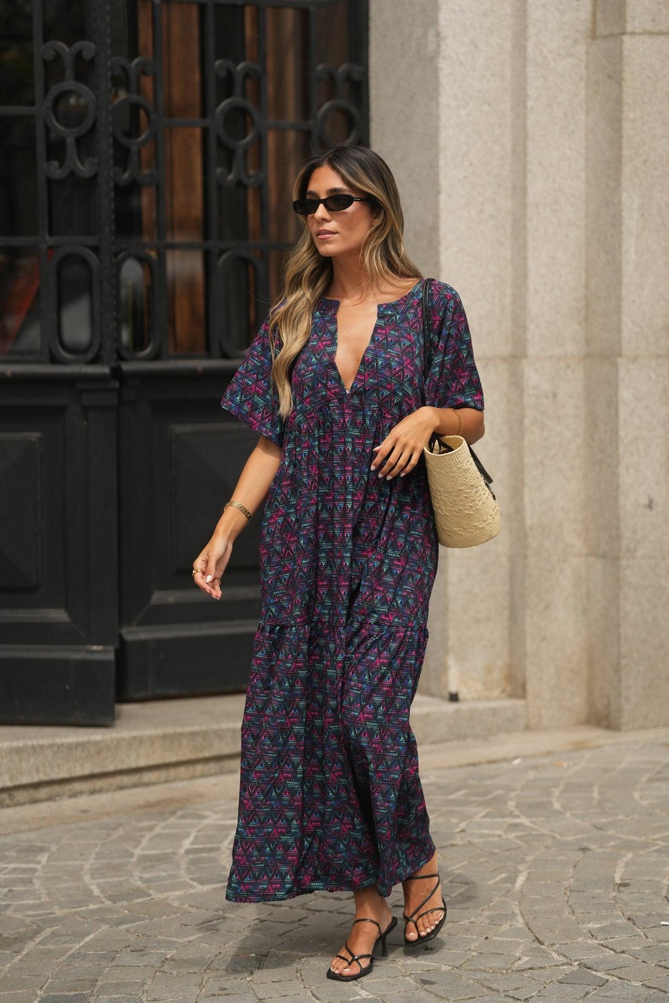 Vestido comprido estampado