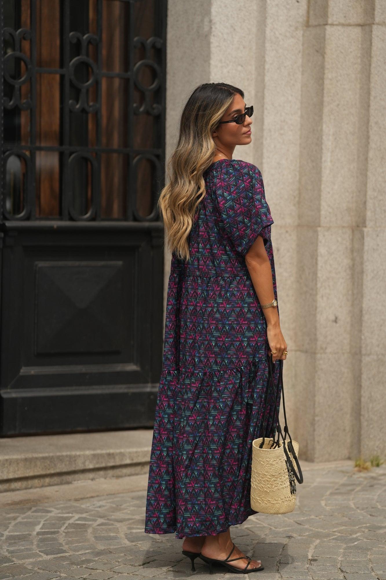 Vestido comprido estampado
