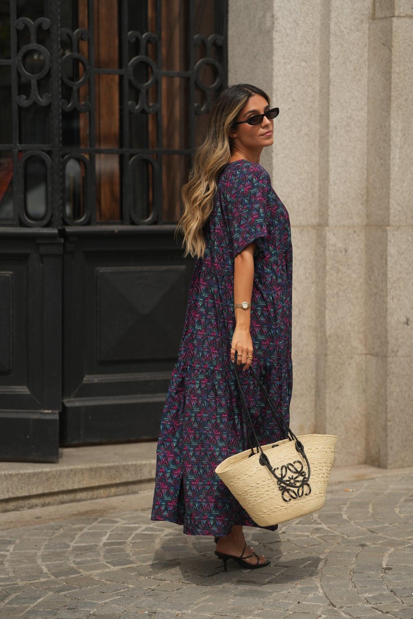 Vestido comprido estampado