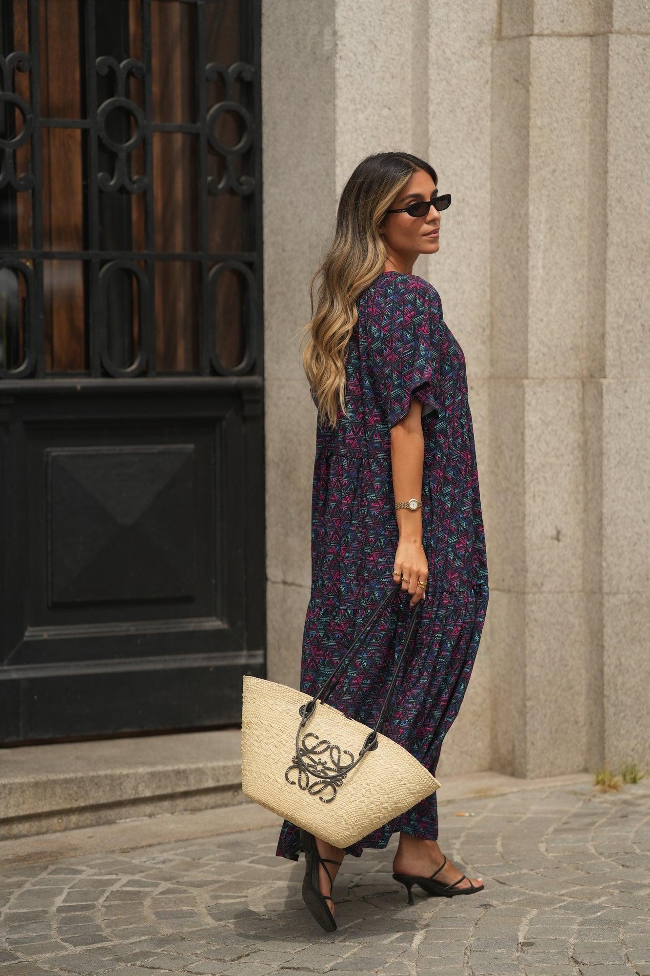 Vestido comprido estampado